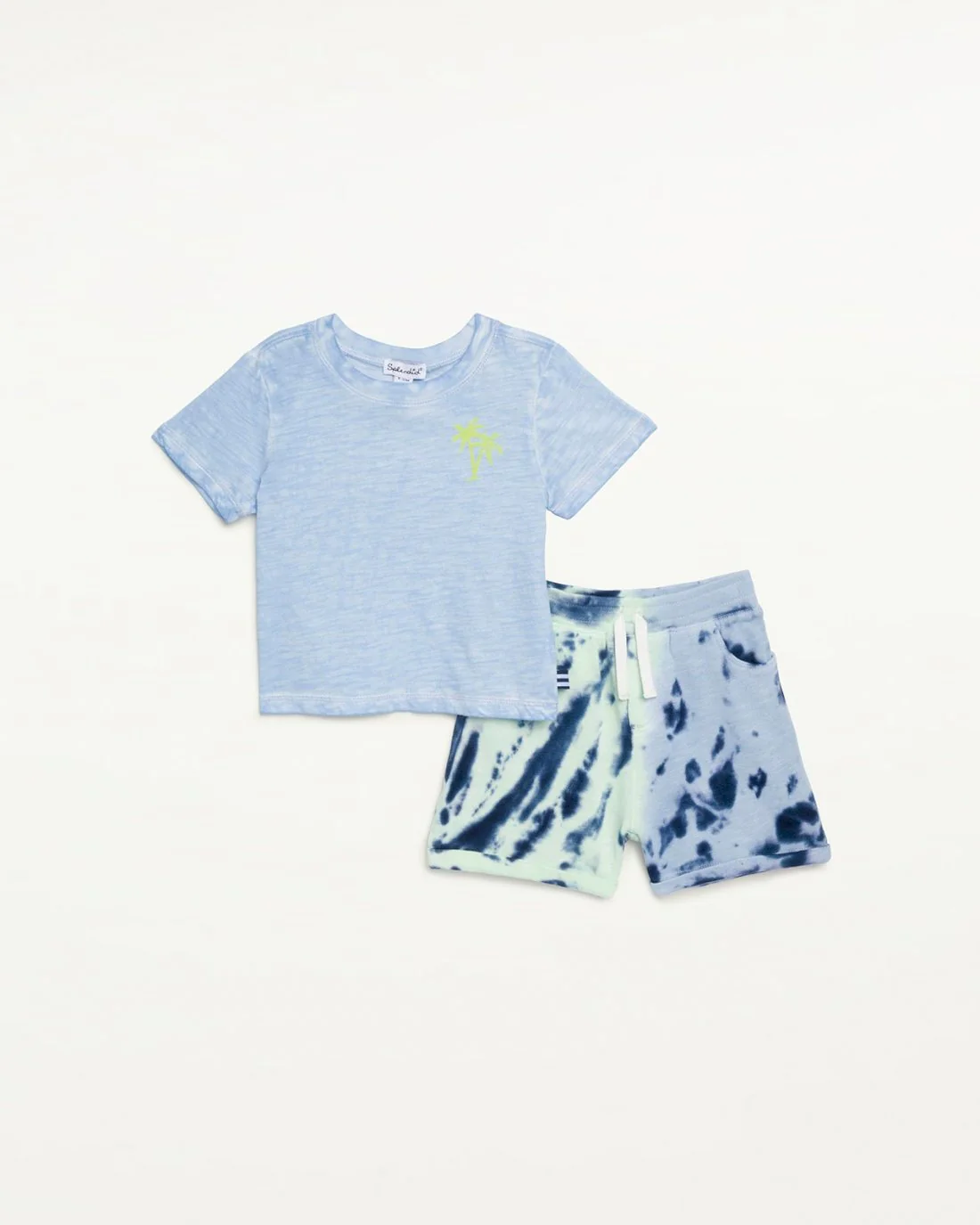 Infant Boy Powder Blue Tie Dye Short Set