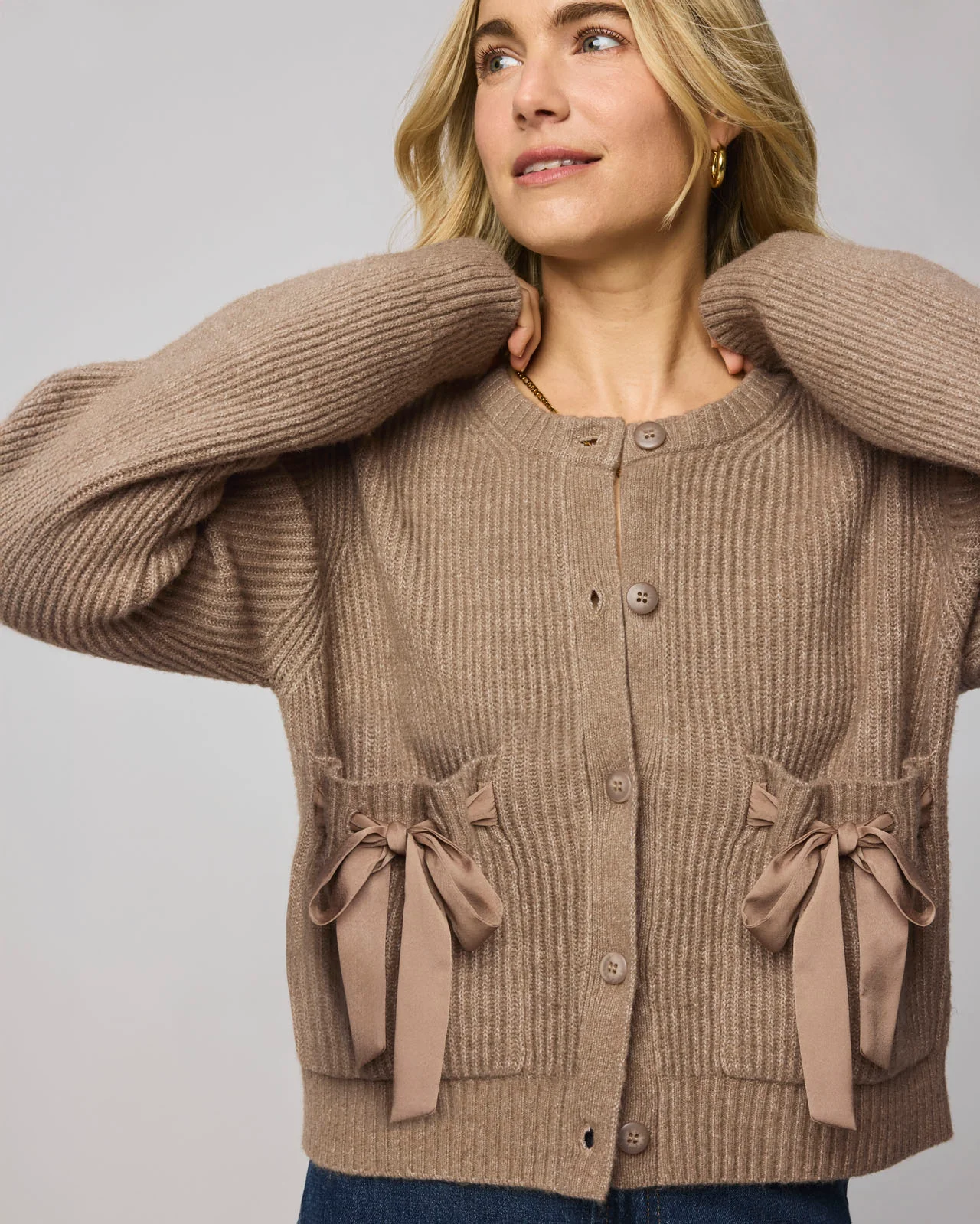 Stassi Satin Tie Cardigan
