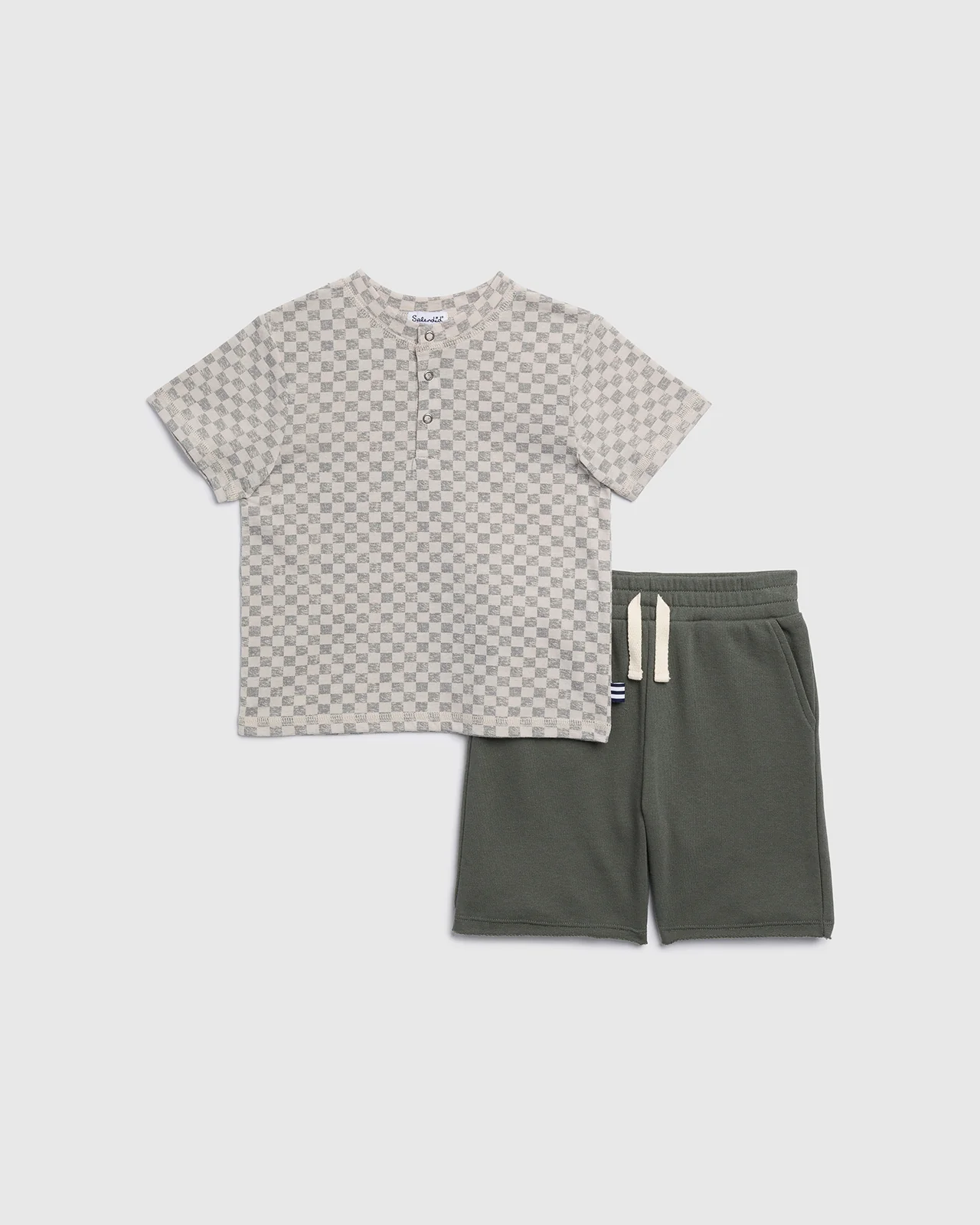 12169-toddler-boy-checkered-print-tee-set-1.webp Toddler Boy Checkered Print Tee Set