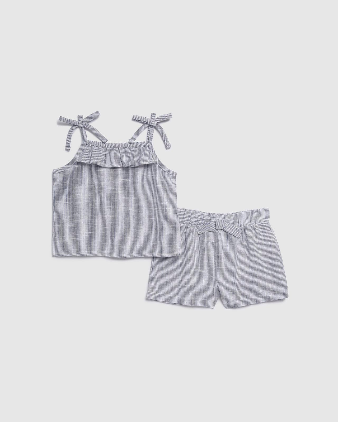 Toddler Girls Railroad Stripe Tank Set