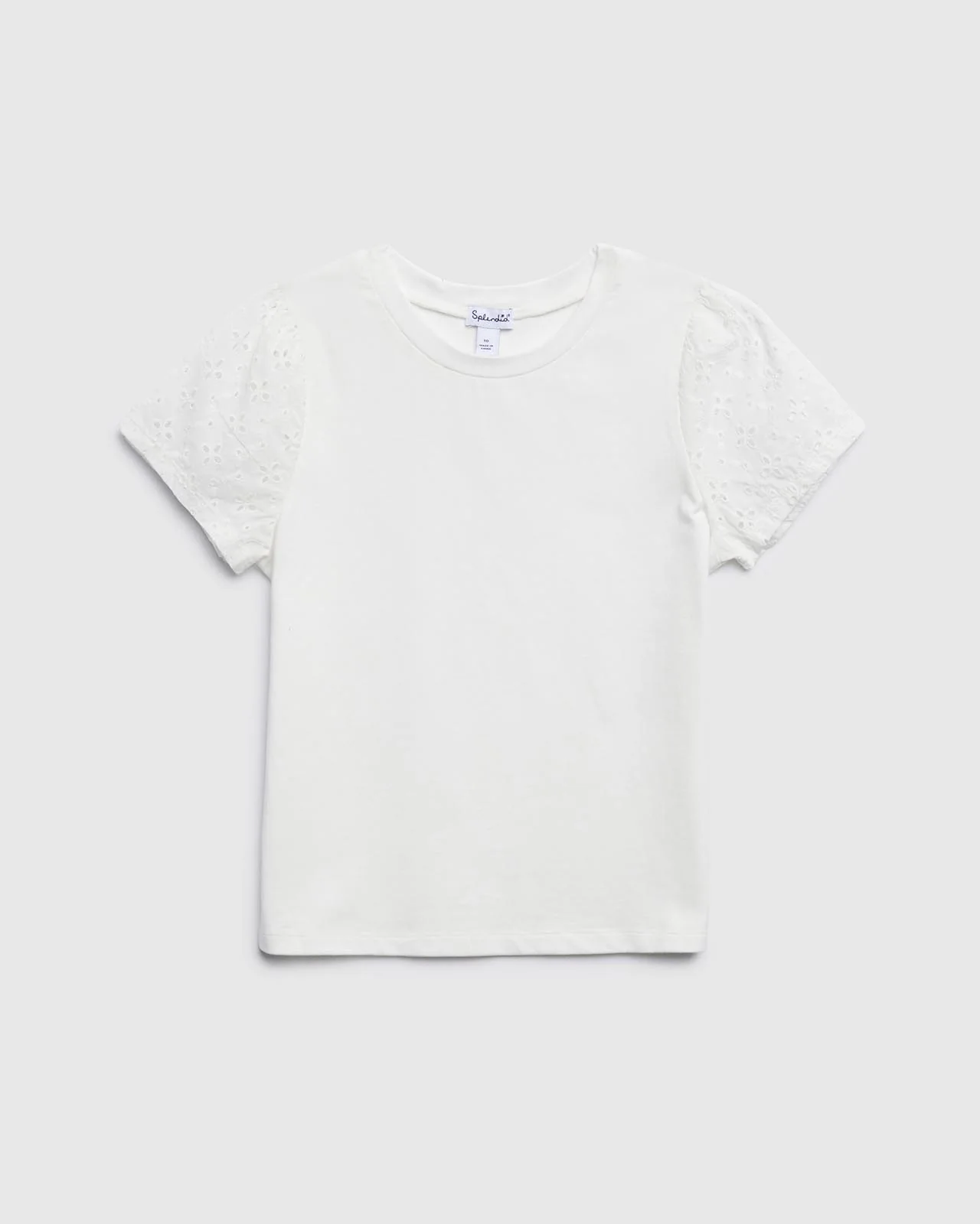 Girls Eyelet Short Sleeve Tee