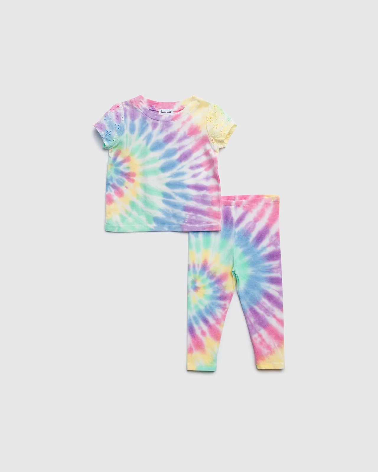 Infant Girls Rainbow Eyelet Short Sleeve Set