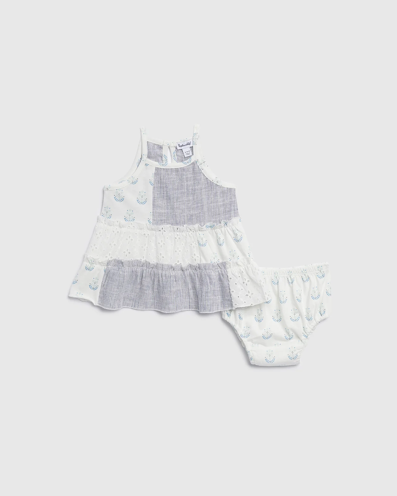 Infant Girl Ocean Cottage Patchwork Dress