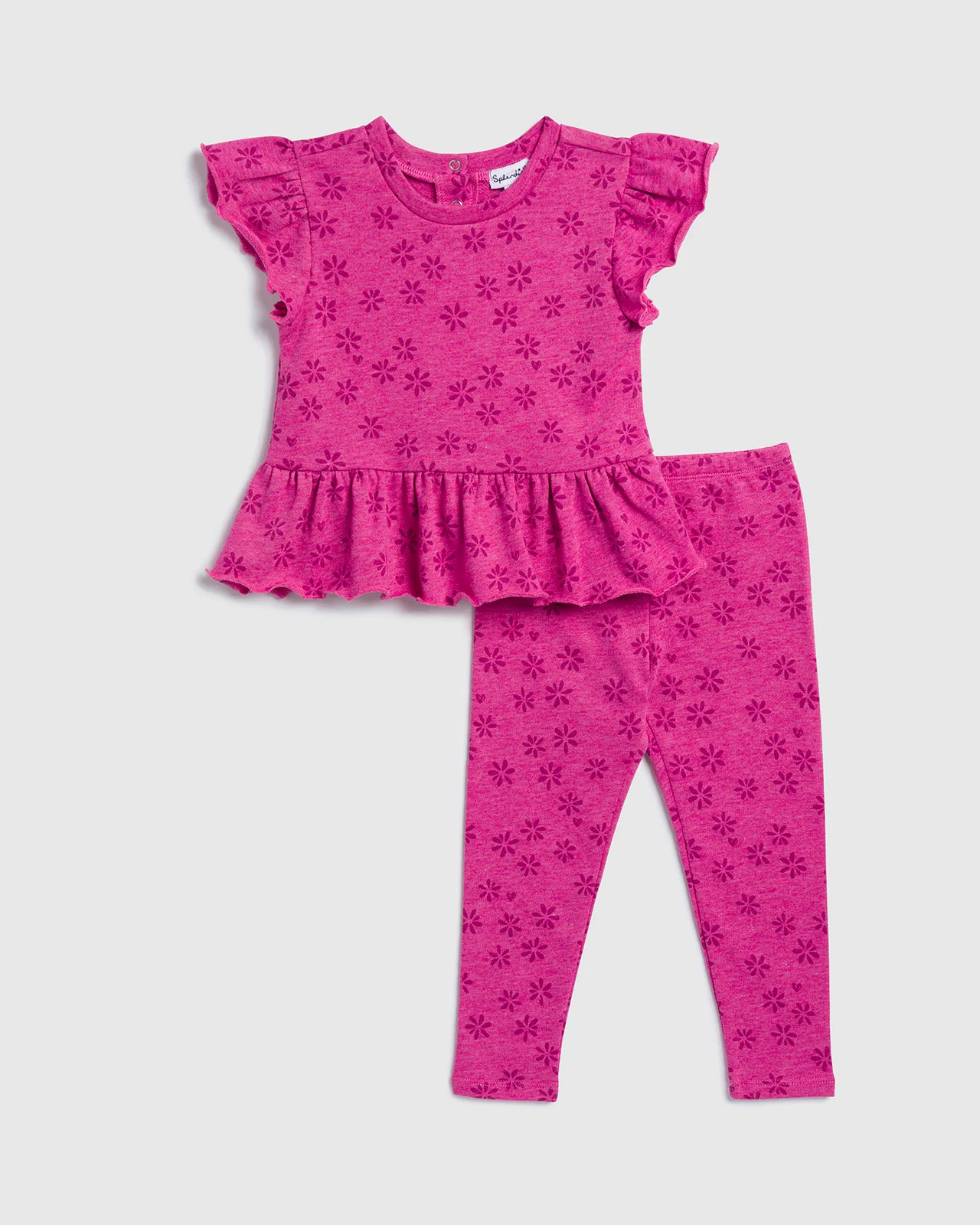 Toddler Girl Painterly Floral Short Sleeve Set