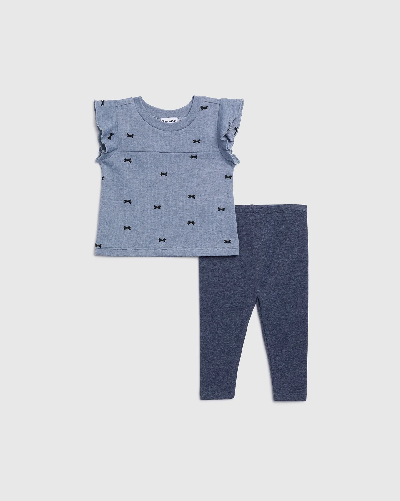 Infant Girl Bow Ruffle Tee Set