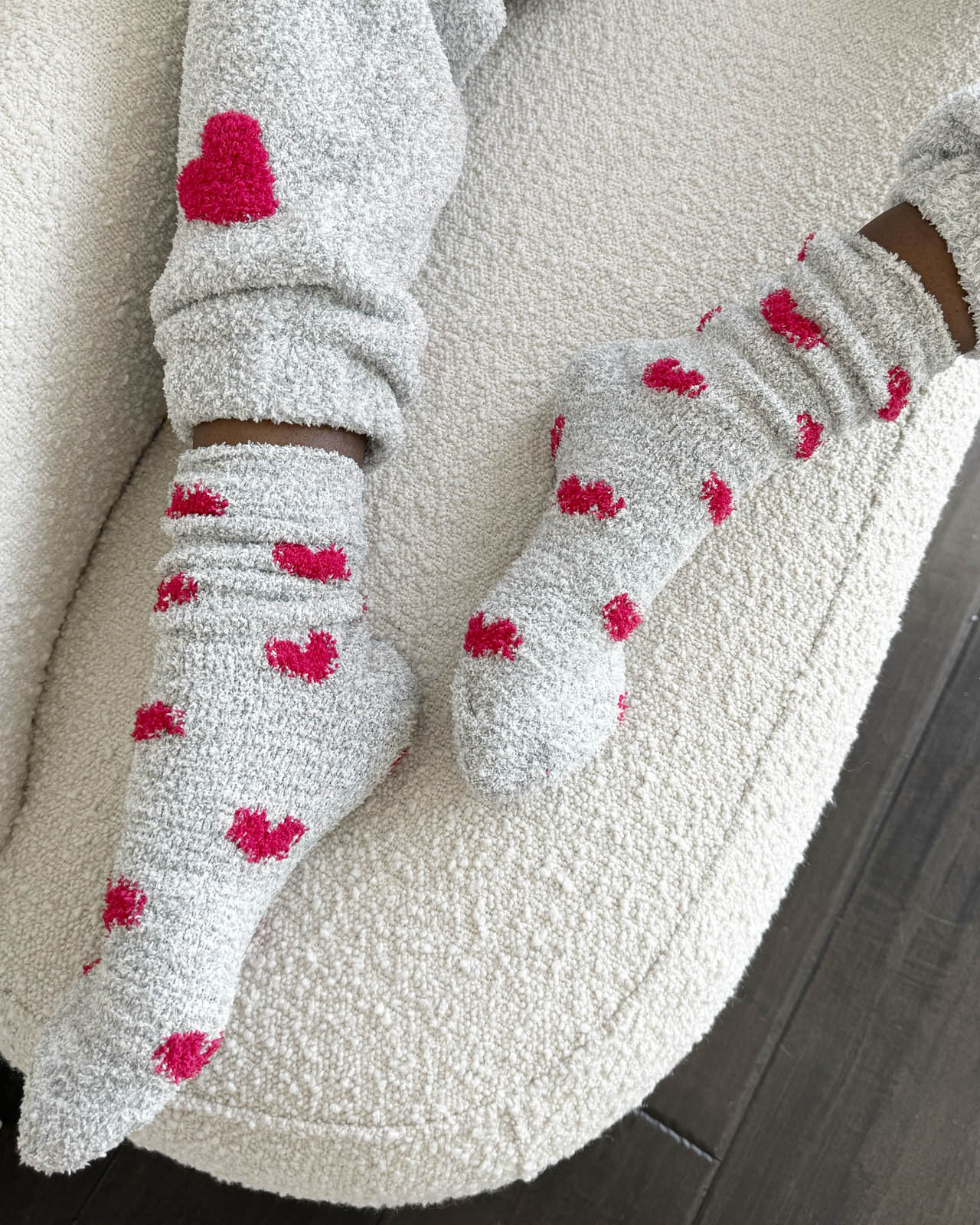 Red Hearts Bia Fuzzy Socks