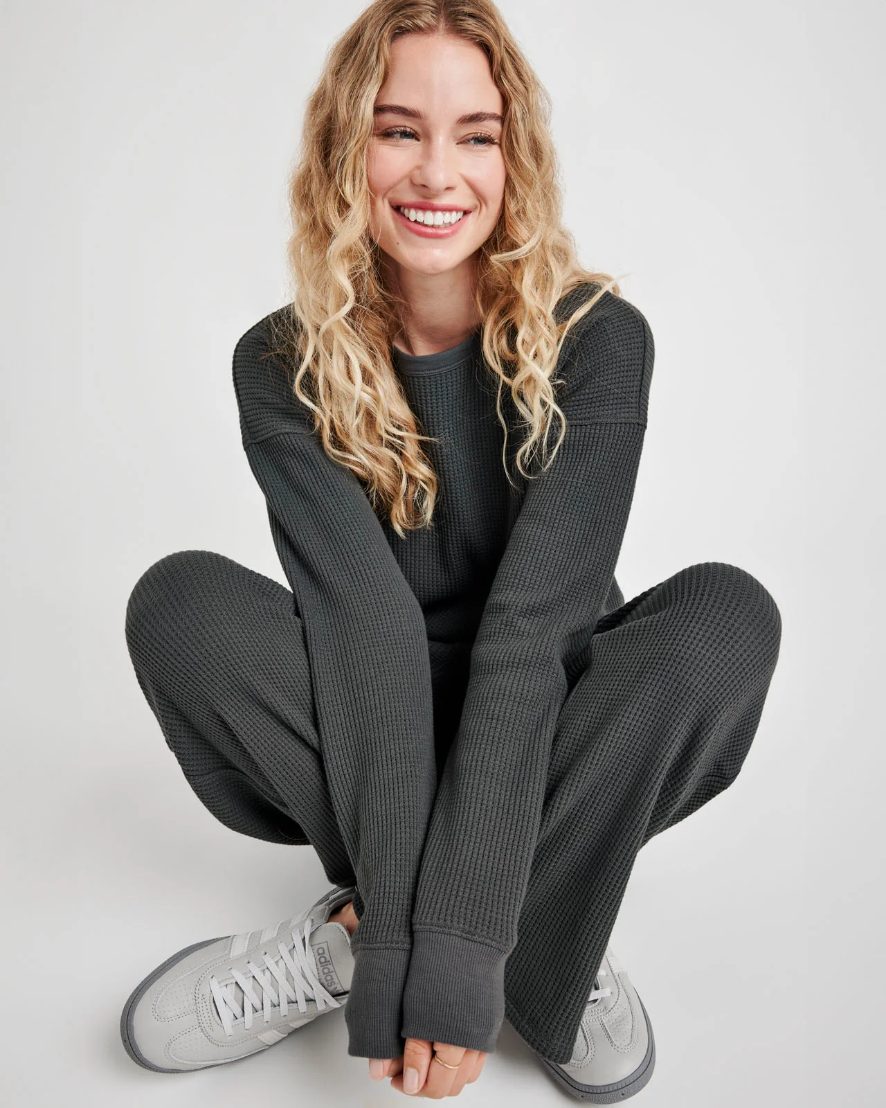 Alina Waffle Crop Sweatshirt