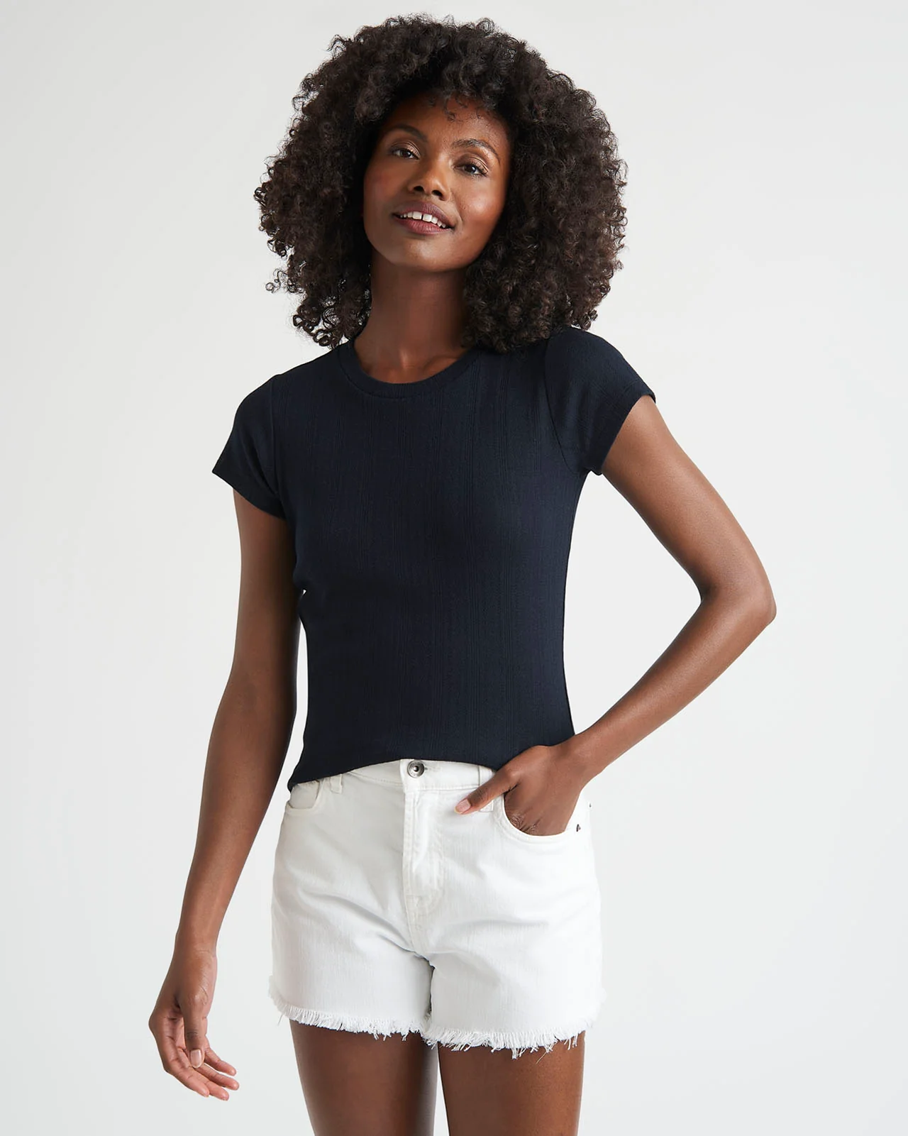 Arlie Pointelle Short Sleeve Tee