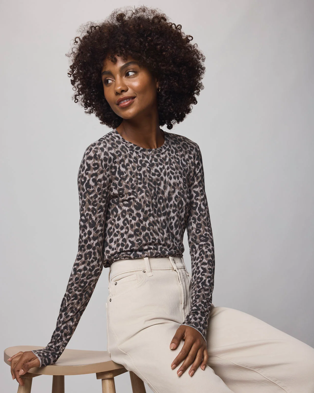 Leopard Bamboo Long Sleeve Tee