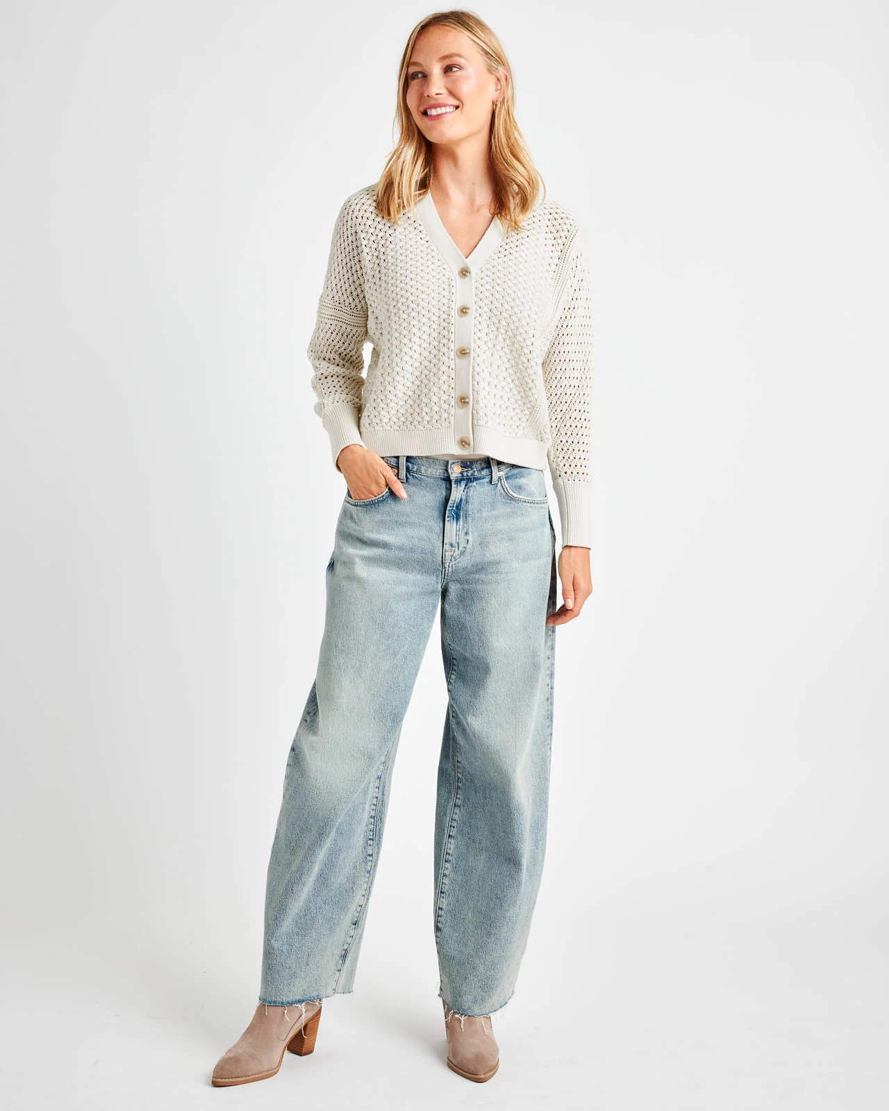 Audrey Pointelle Cardigan