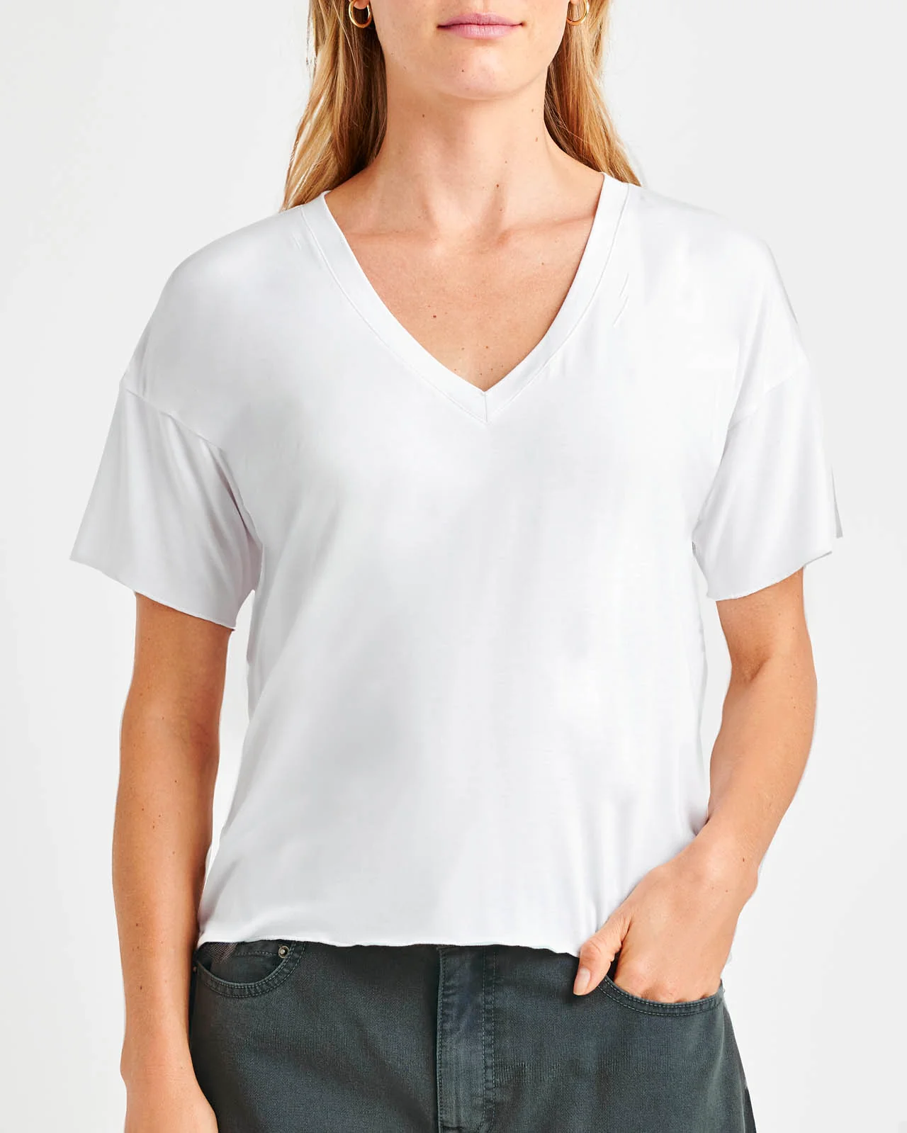 Bamboo V Neck Short Sleeve Tee
