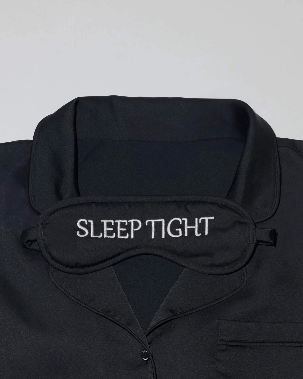 Black Satin Silk PJ Set