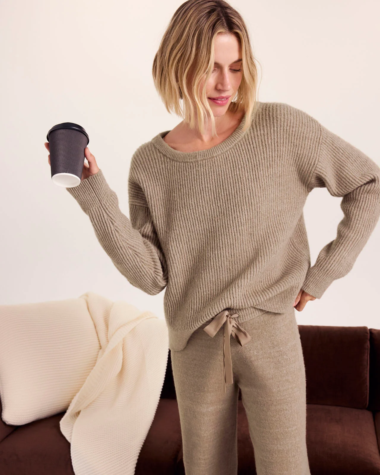Stassi Satin Tie Sweater