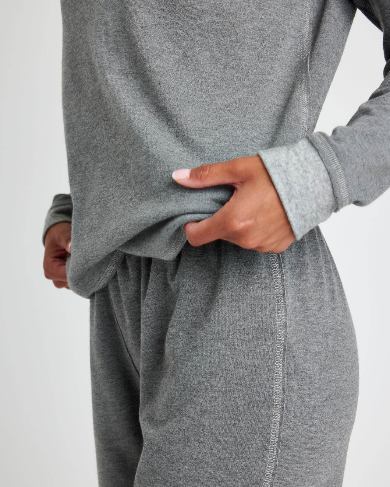 Charcoal Heather Long Sleeve Pullover & Jogger PJ Set