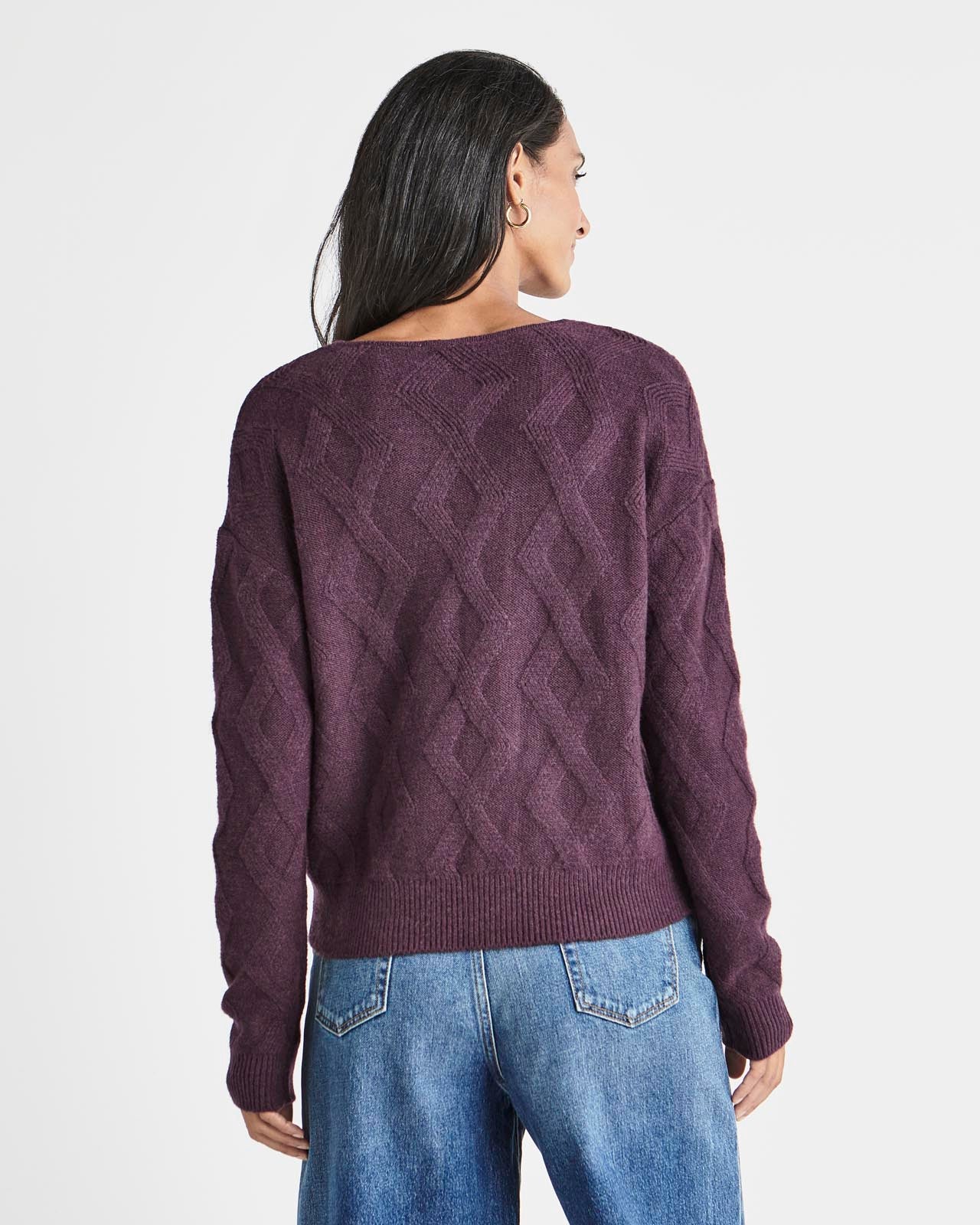 20190-diamond-cable-v-neck-sweater-4.jpg Diamond Cable V-Neck Sweater