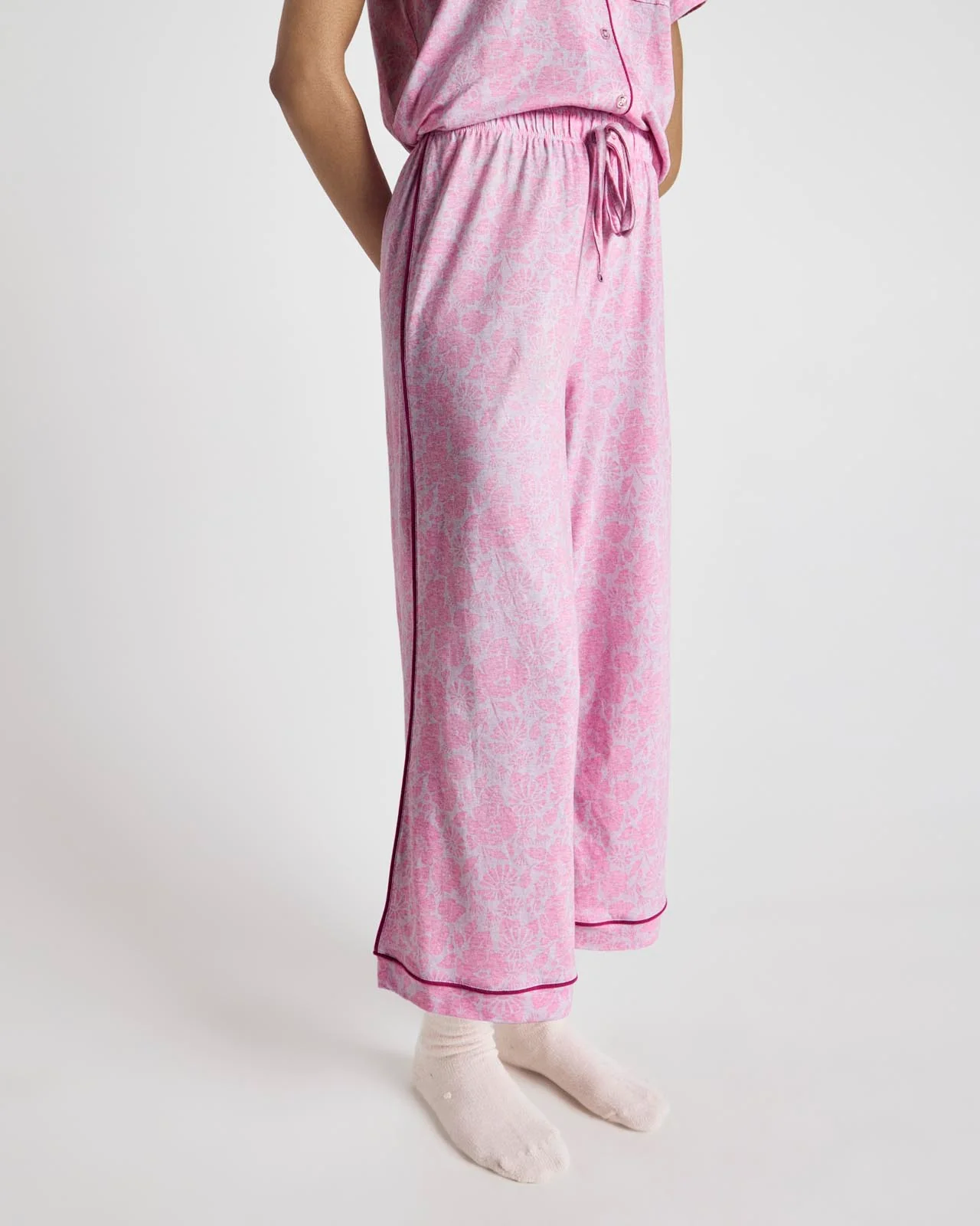 Faded Floral Wilma Notch Collar PJ Set
