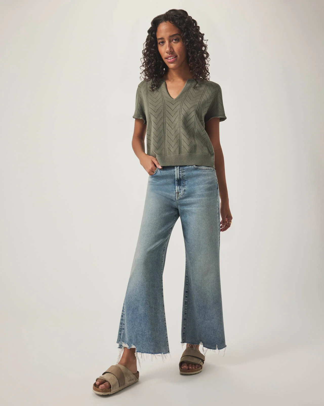 Cropped Wide Leg Jean