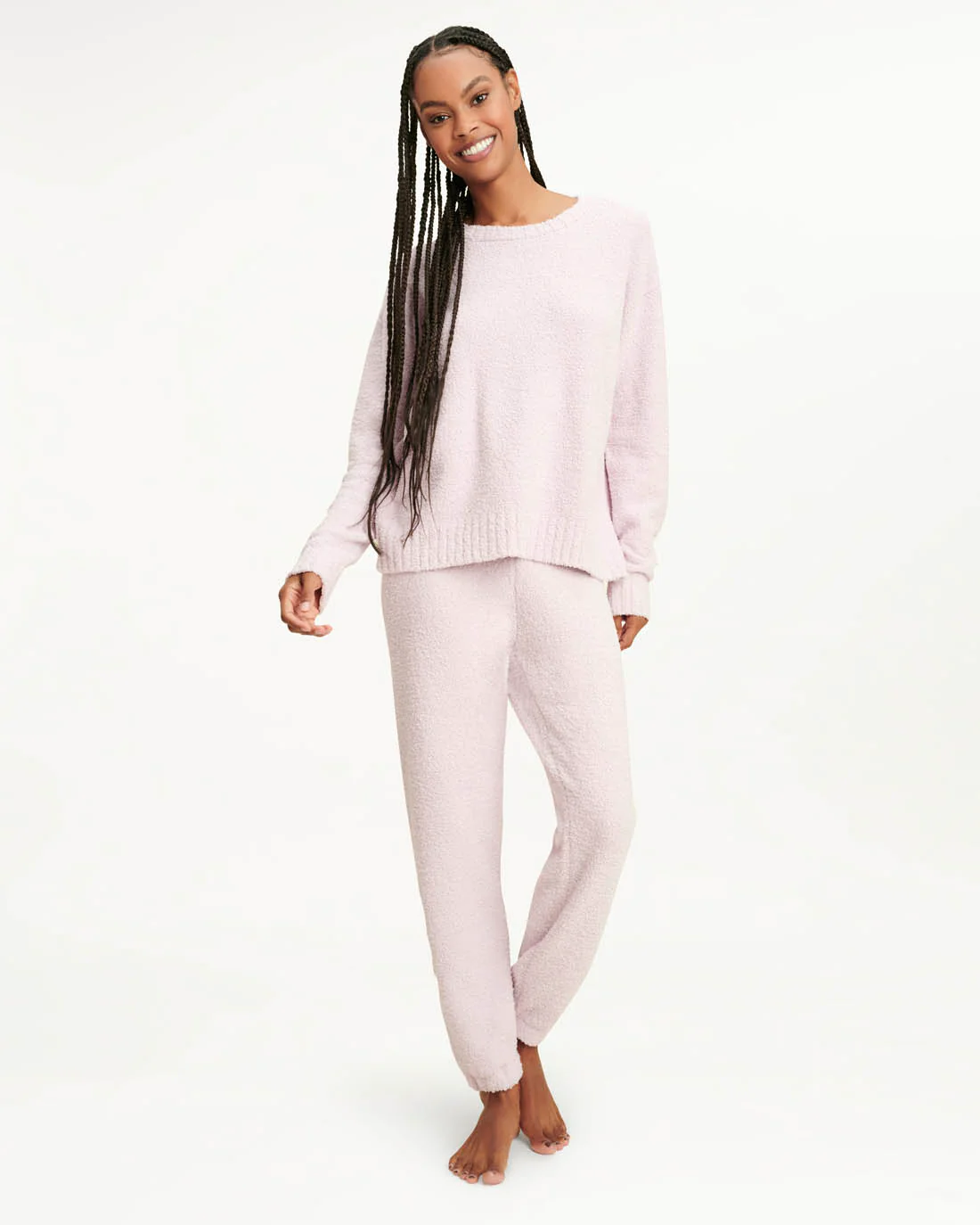 Fuzzy Sweater Set in Blush