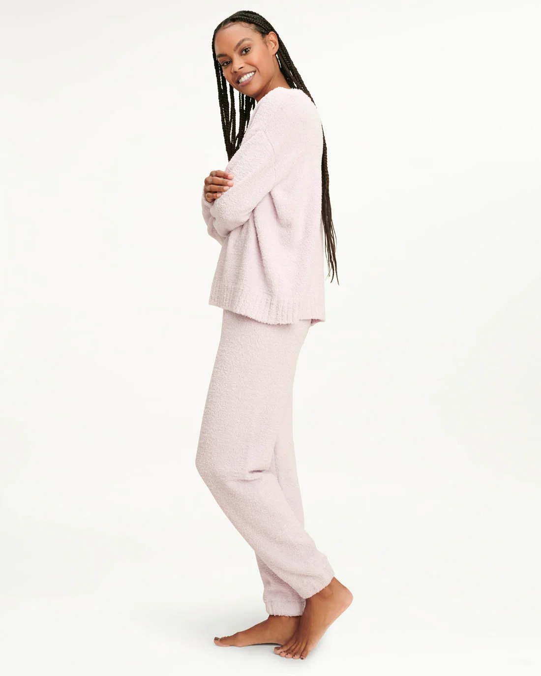 Fuzzy Sweater Set in Blush
