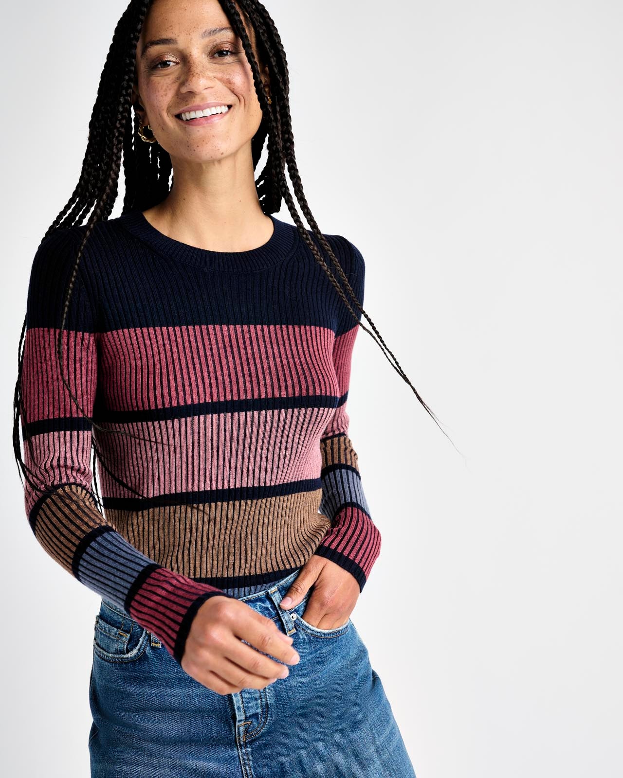 Georgie Rib Colorblock Sweater