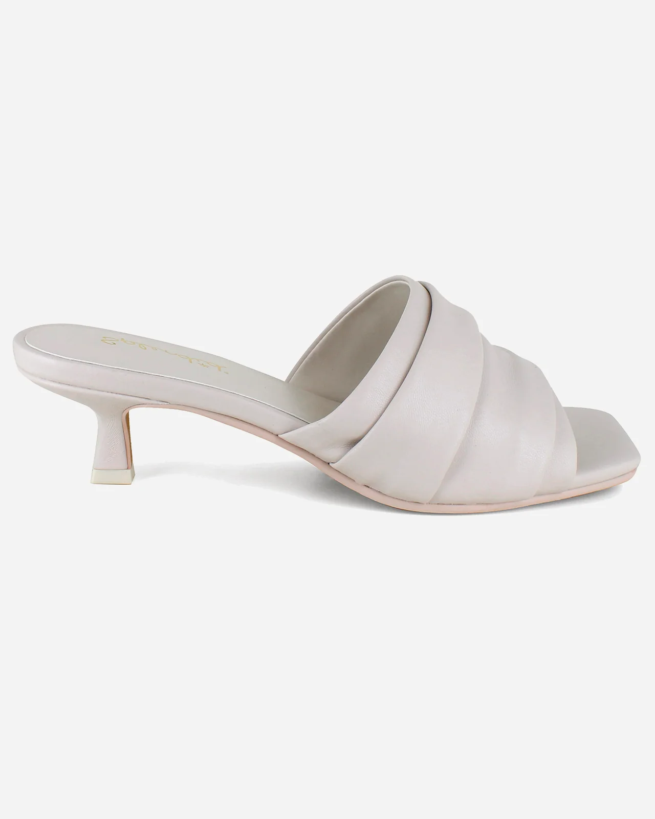 Harvey Kitten Heel in White Sand