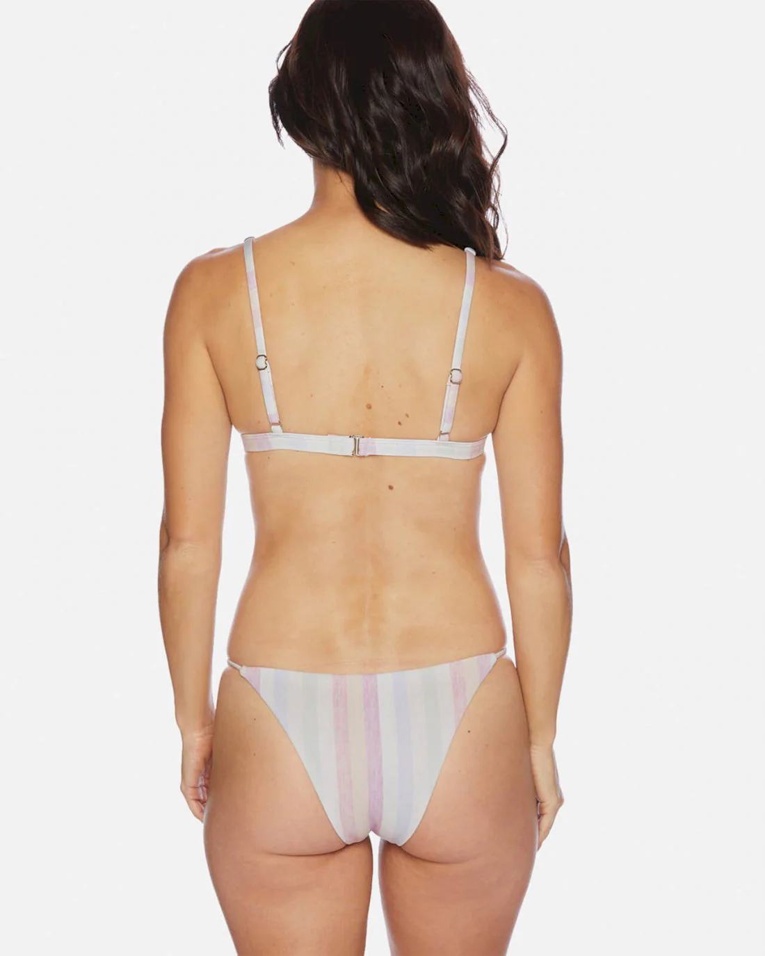 Heather Ombre Stripe Removable Soft Cup Tall Triangle Swim Top