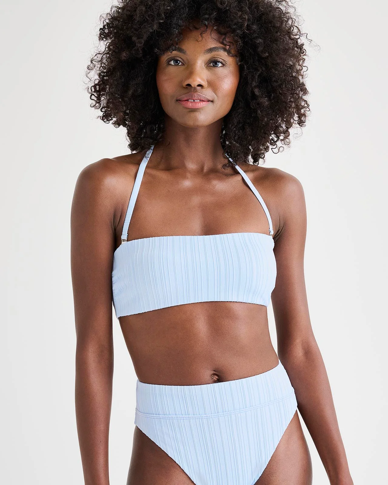 Ice Blue Bandeau Swim Top