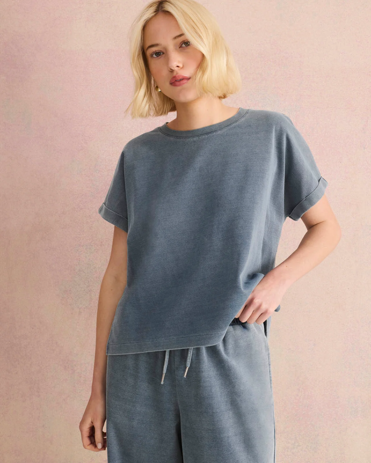 Indigo Lounge Short Sleeve Sweatshirt