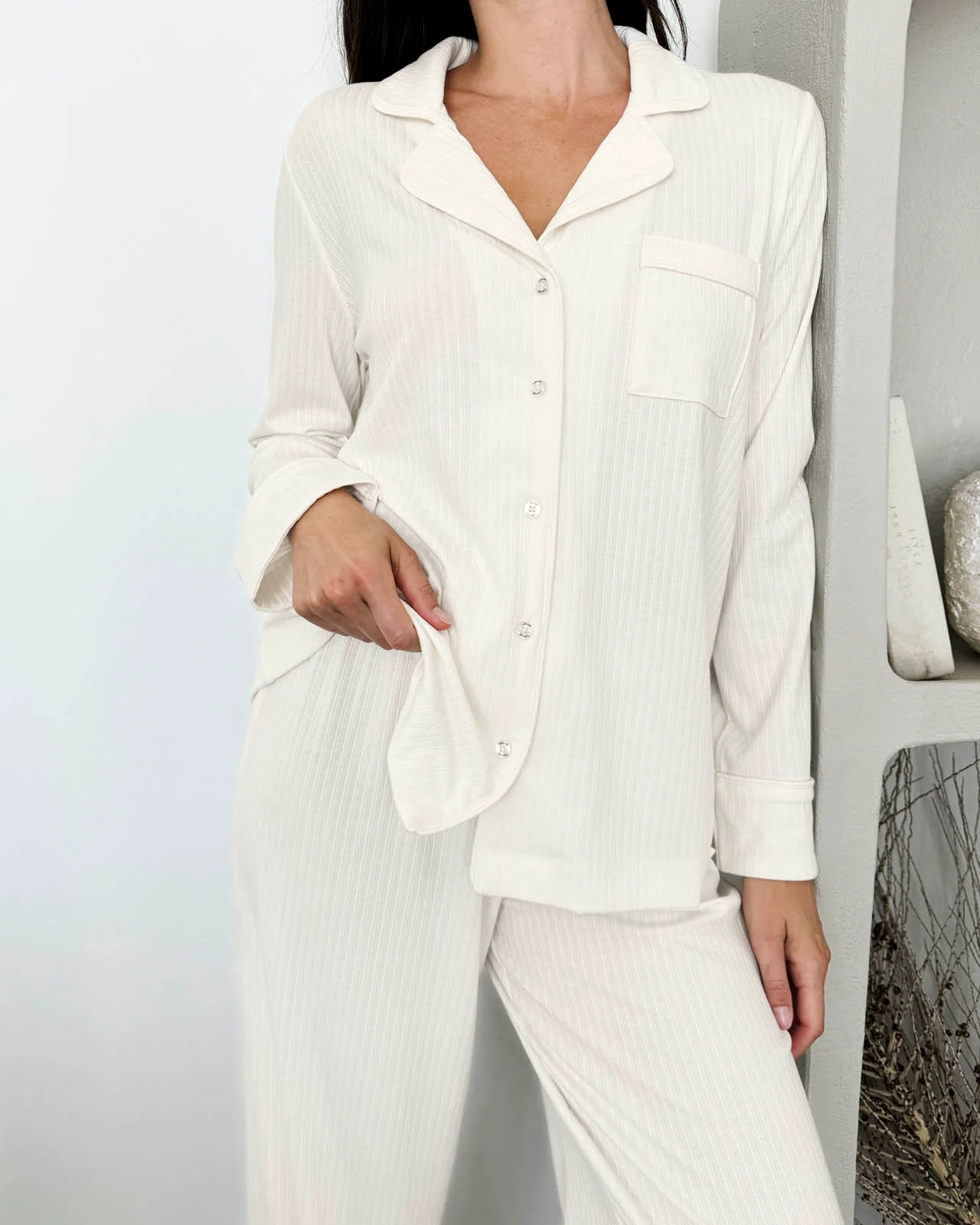 Ivory Flora Mini Cable PJ Set