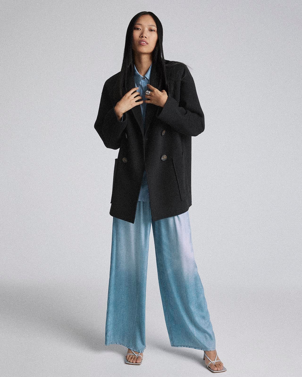 23081-kate-young-x-splendid-silk-button-down-denim-print-shirt-3.jpg Kate Young x Splendid Silk Button-Down Denim-Print Shirt