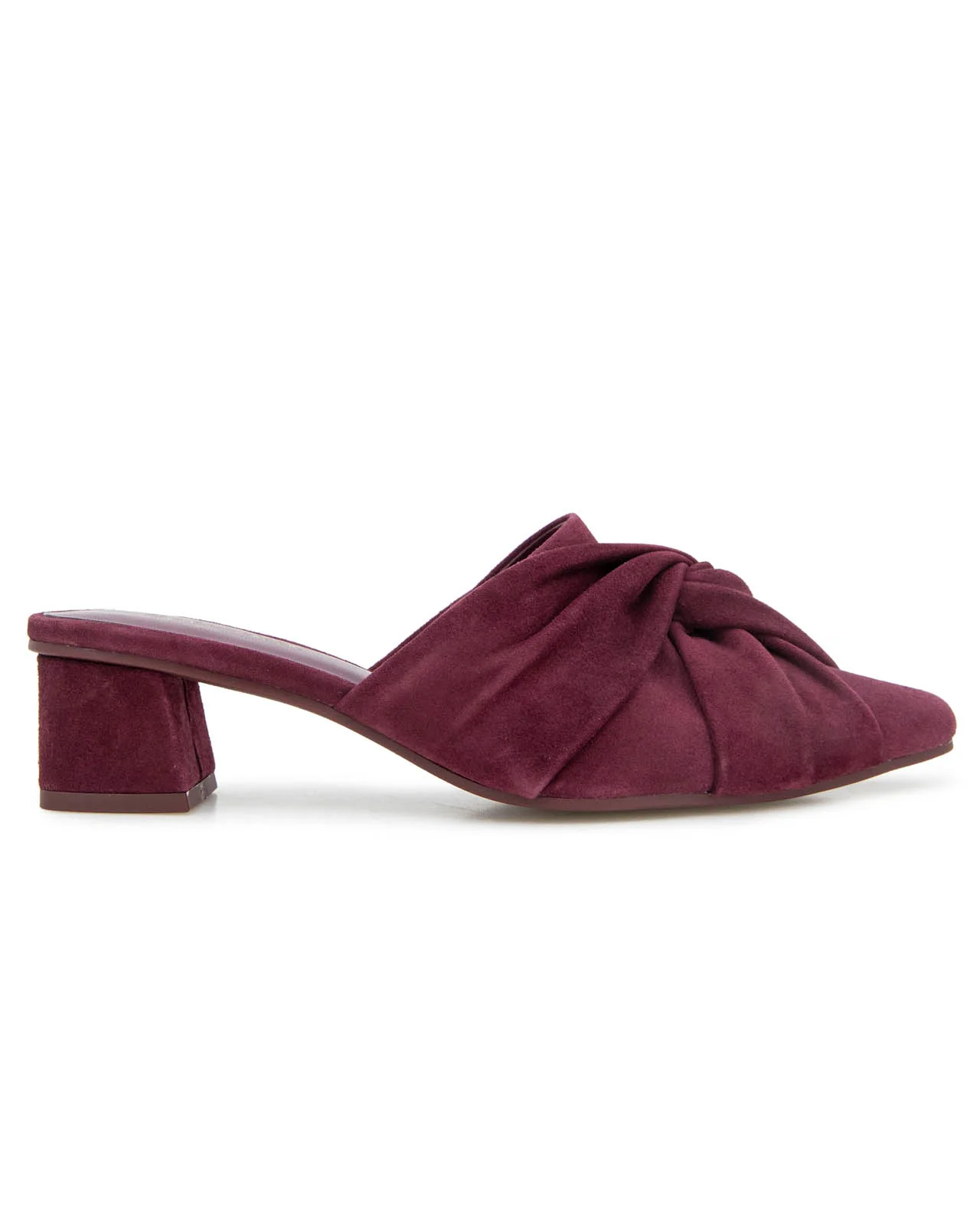 Lanis Suede Mule in Dark Plum