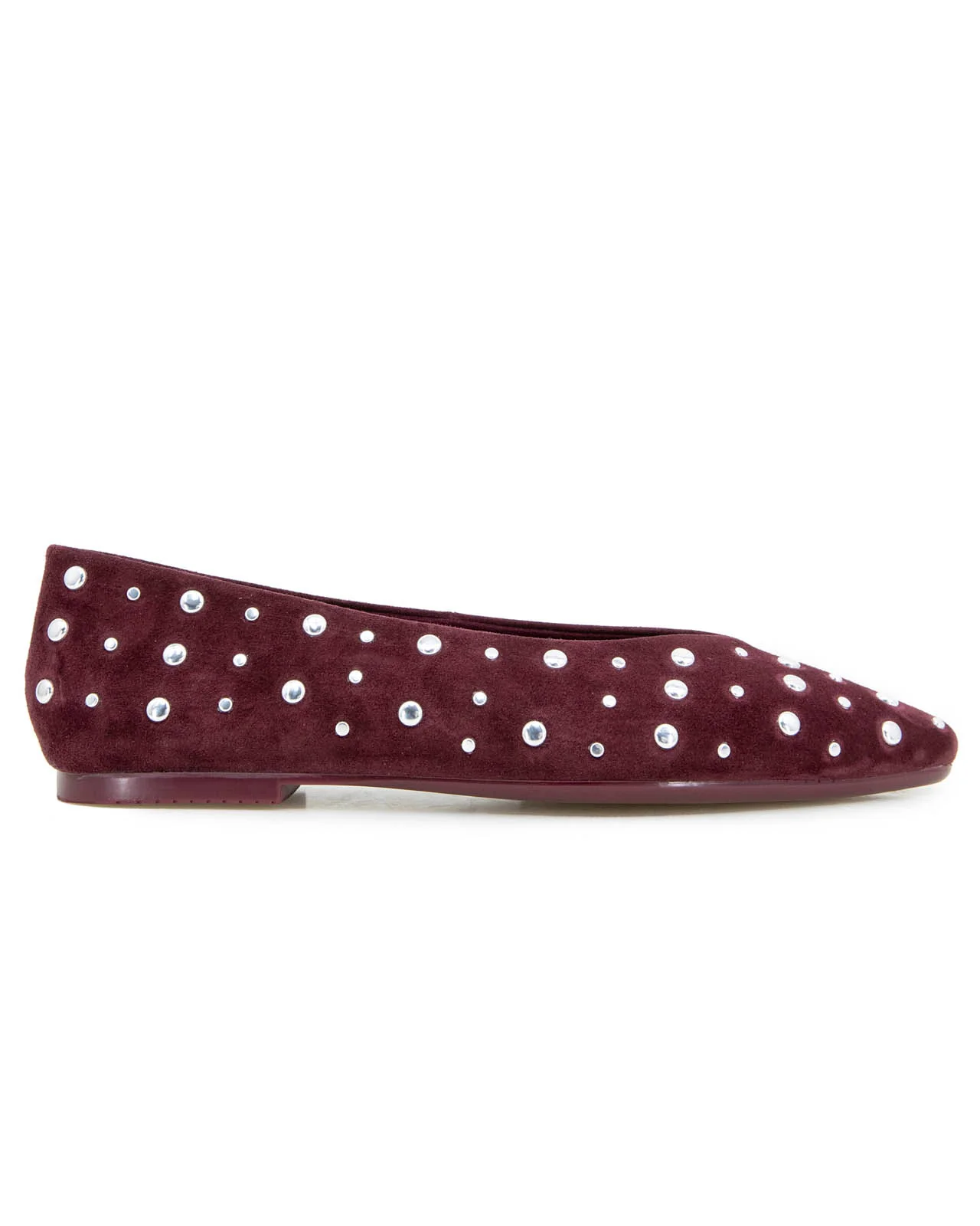 Latouche Studded Flat in Dark Plum