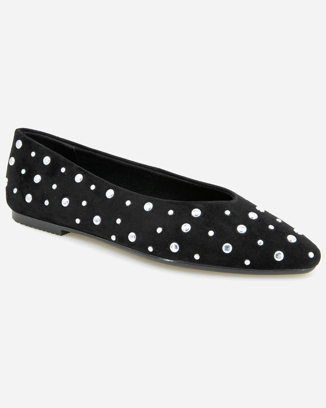 Latouche Studded Flat in Black