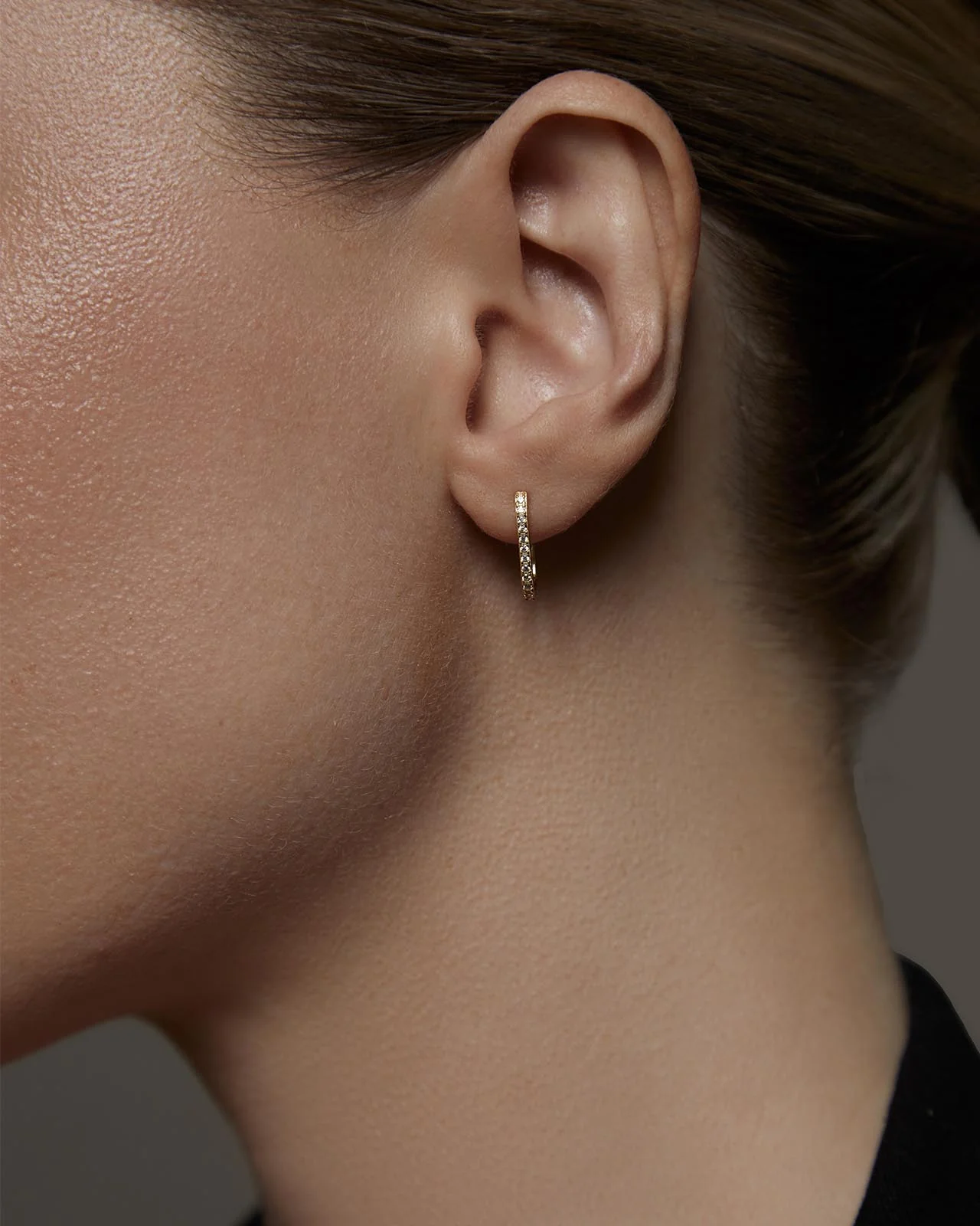Shashi Cosmo Pavé Huggie Earrings