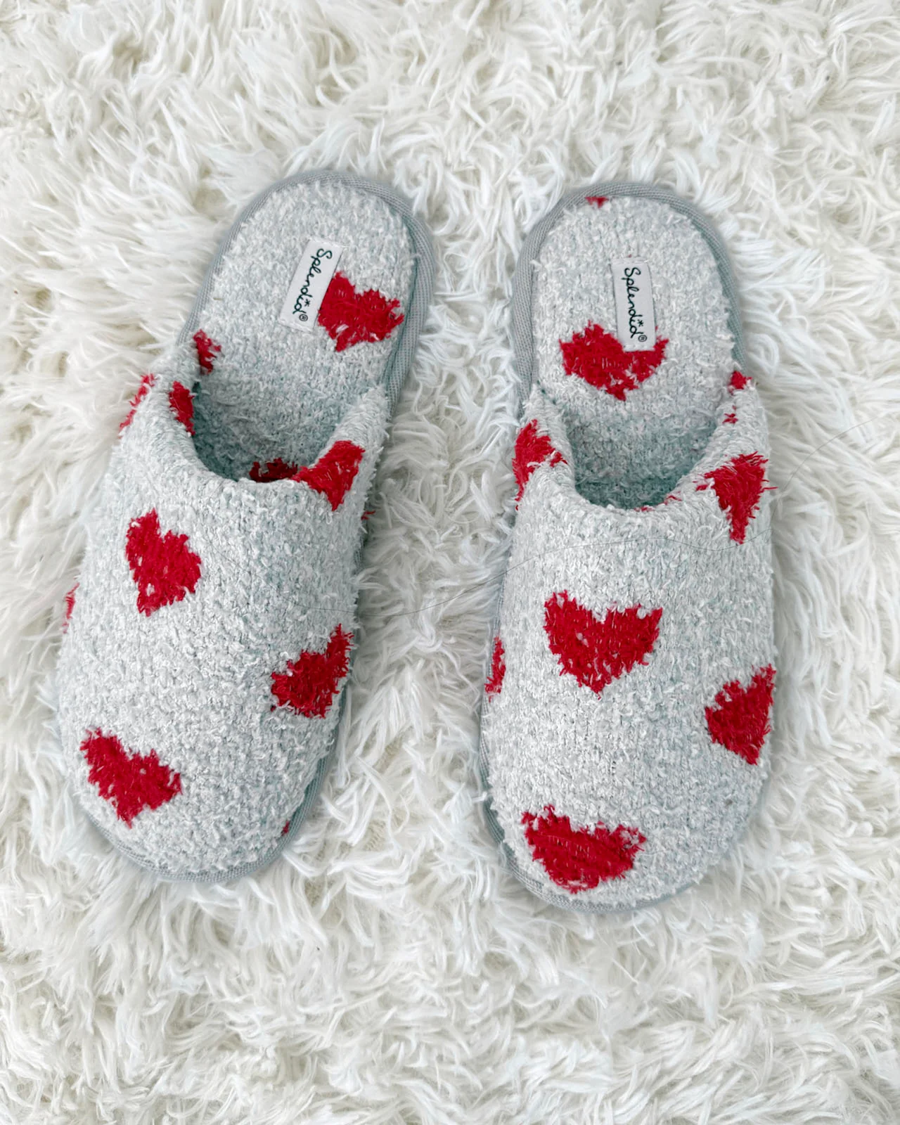 Red Hearts Cozy Slipper Slide