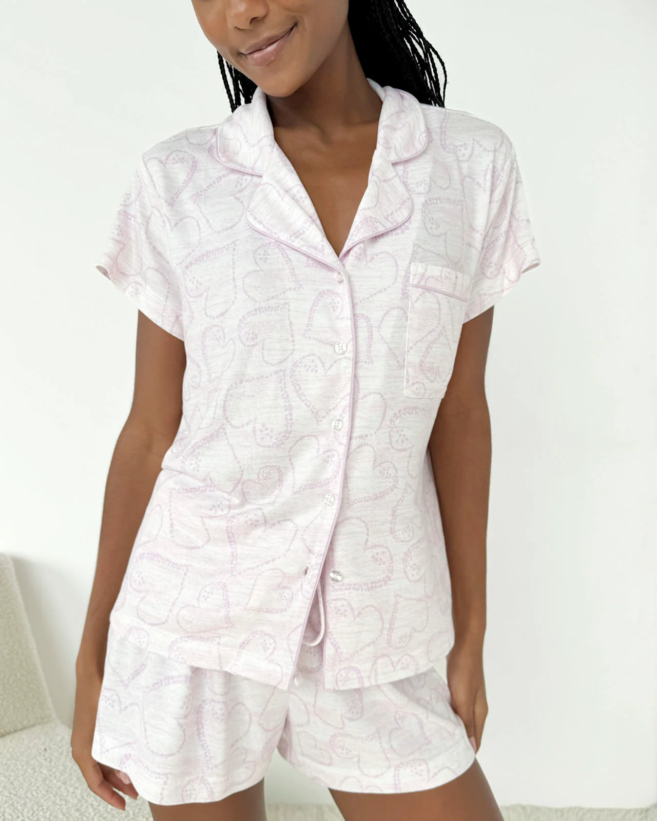 Dotted Heart Flora Pillowsoft Short Set