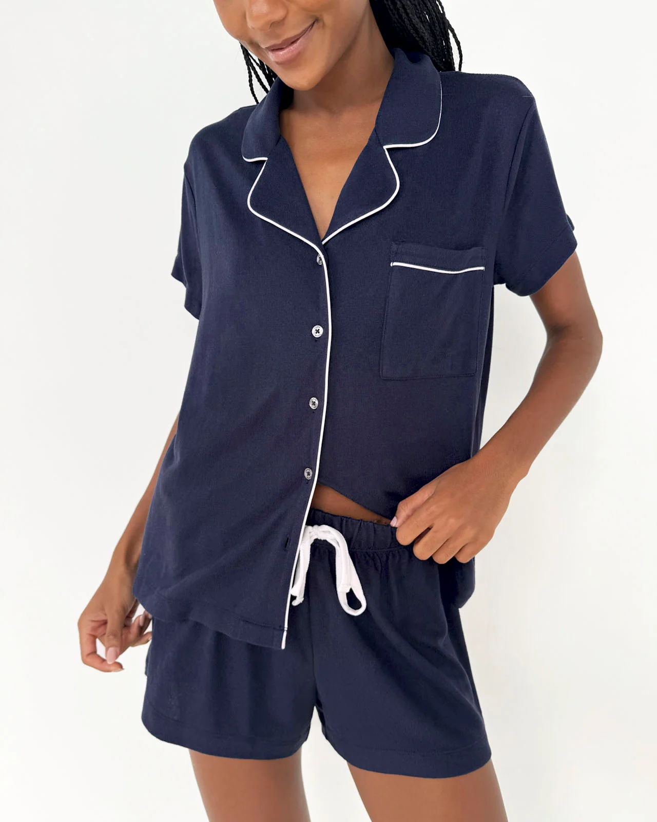 Navy Flora Pillowsoft Short Set