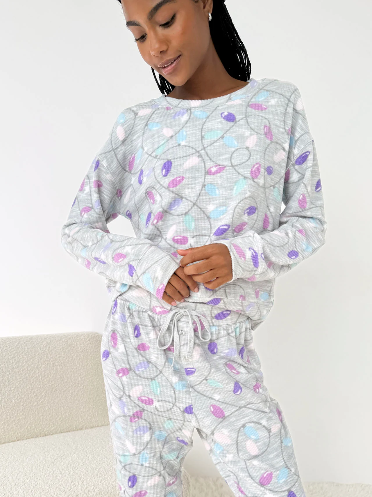 2997-holiday-lights-marna-waffle-pj-set-3.webp Holiday Lights Marna Waffle PJ Set
