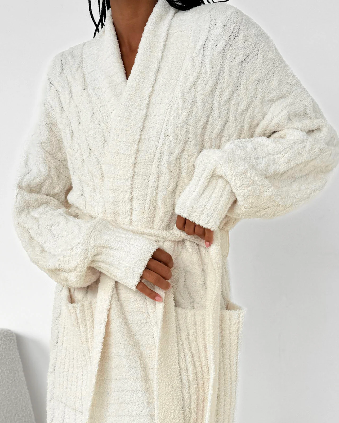 3088-ivory-cozy-fuzzy-pj-cable-robe-2.webp Ivory Cozy Fuzzy PJ Cable Robe