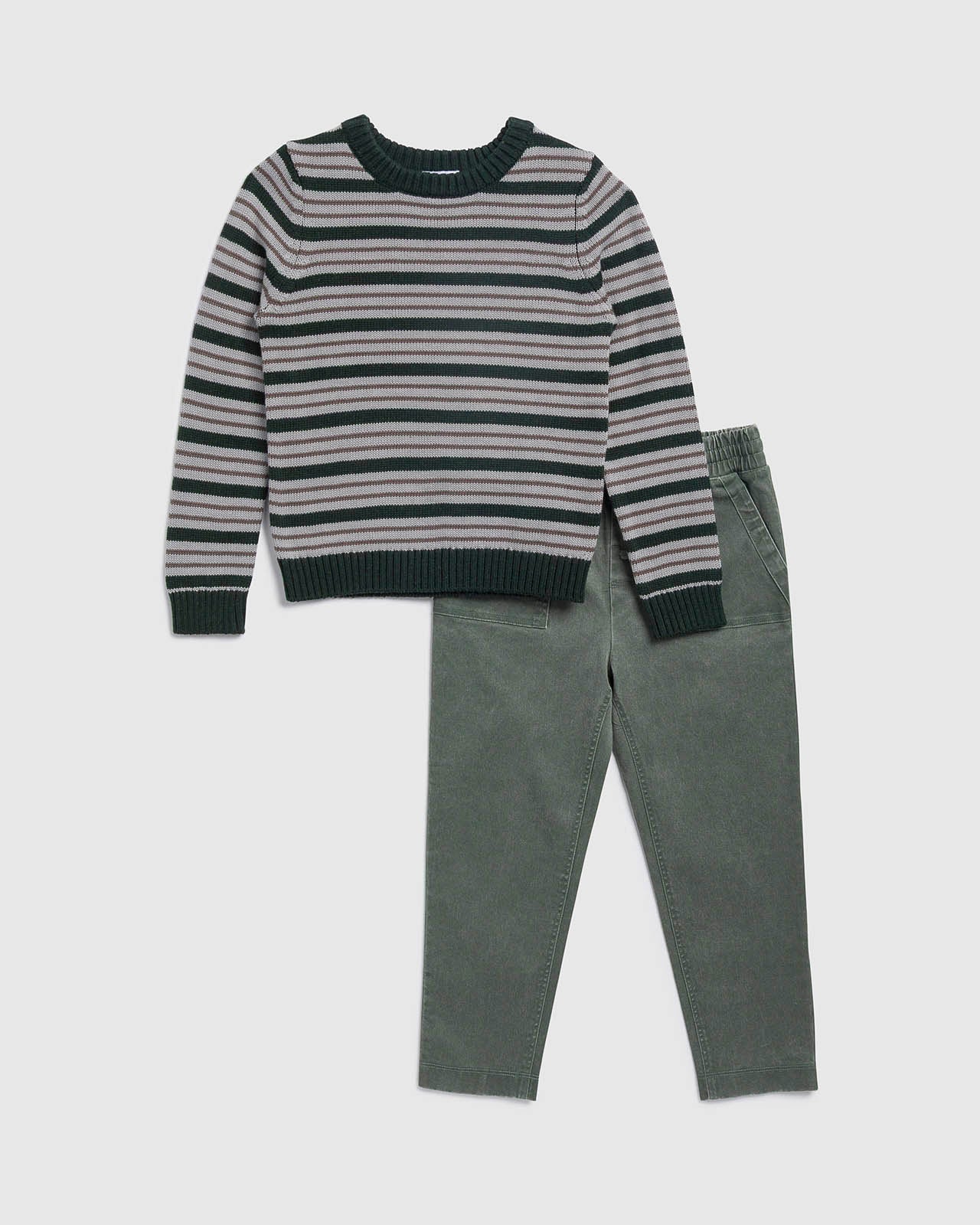 Toddler Boy Forest Fun Stripe Sweater Set