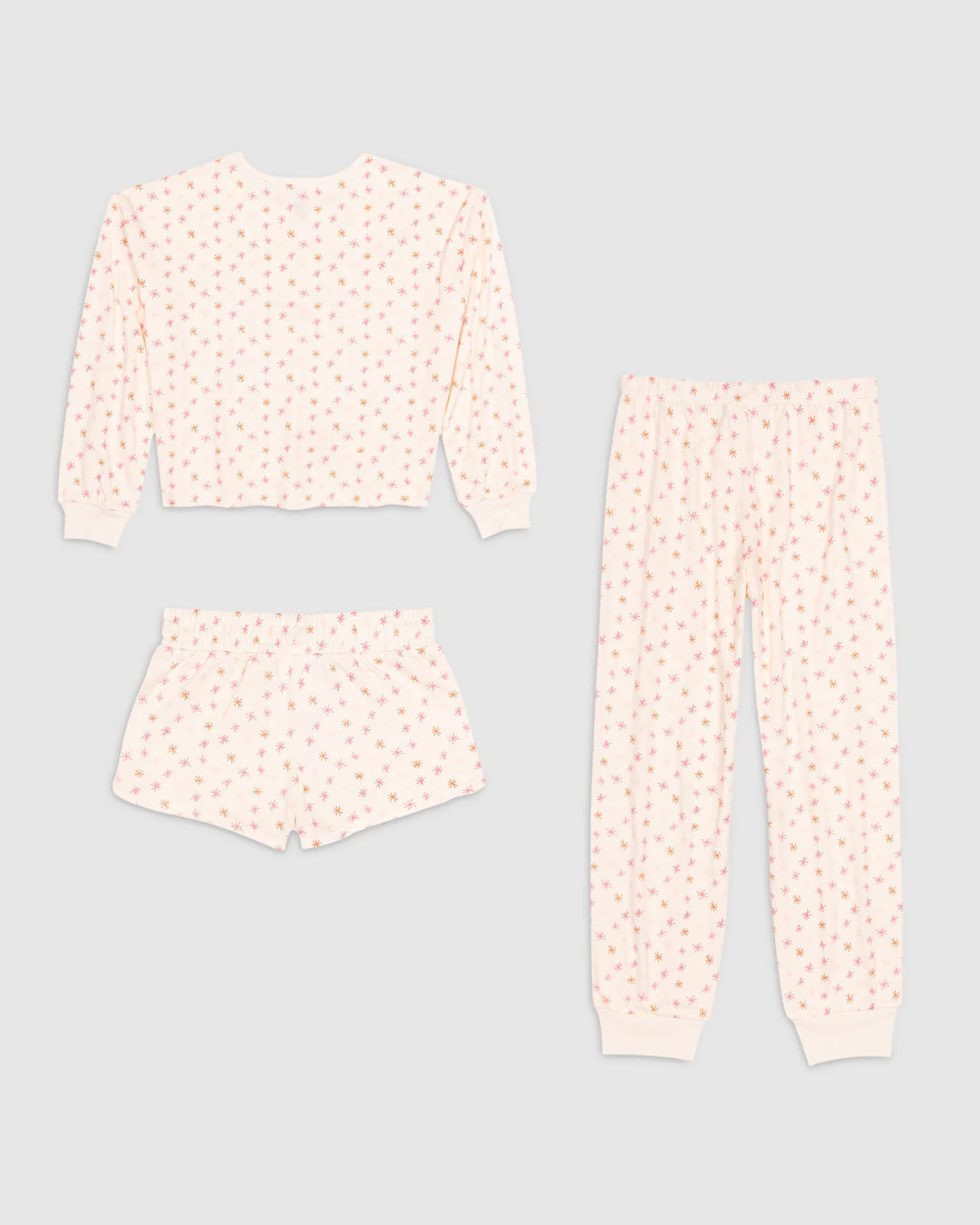 Girls Multi-Burst 3-Piece Brushed Jersey PJ Set