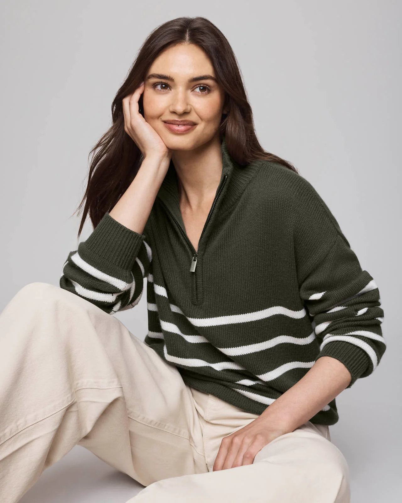 4019-georgie-stripe-quarter-zip-sweater-2.webp Georgie Stripe Quarter Zip Sweater