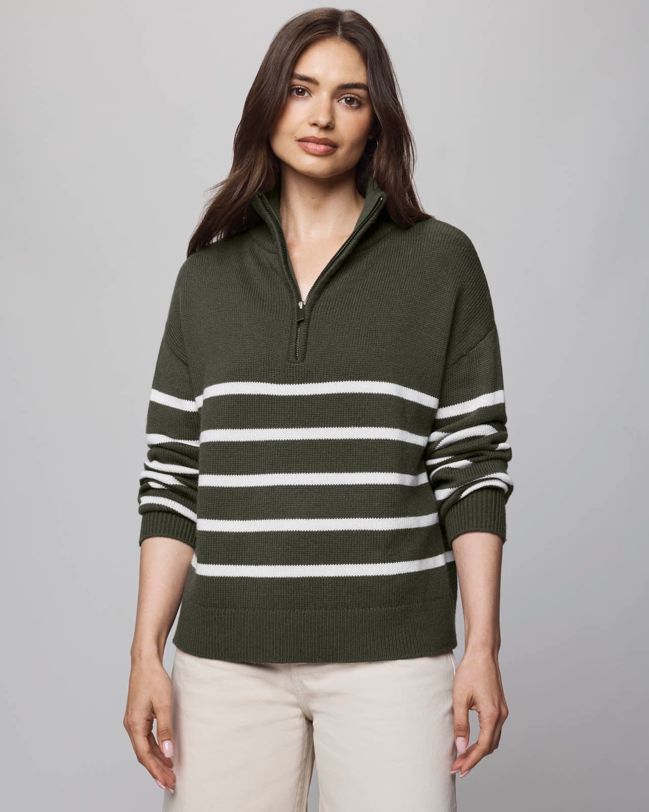 4019-georgie-stripe-quarter-zip-sweater-3.jpg Georgie Stripe Quarter Zip Sweater