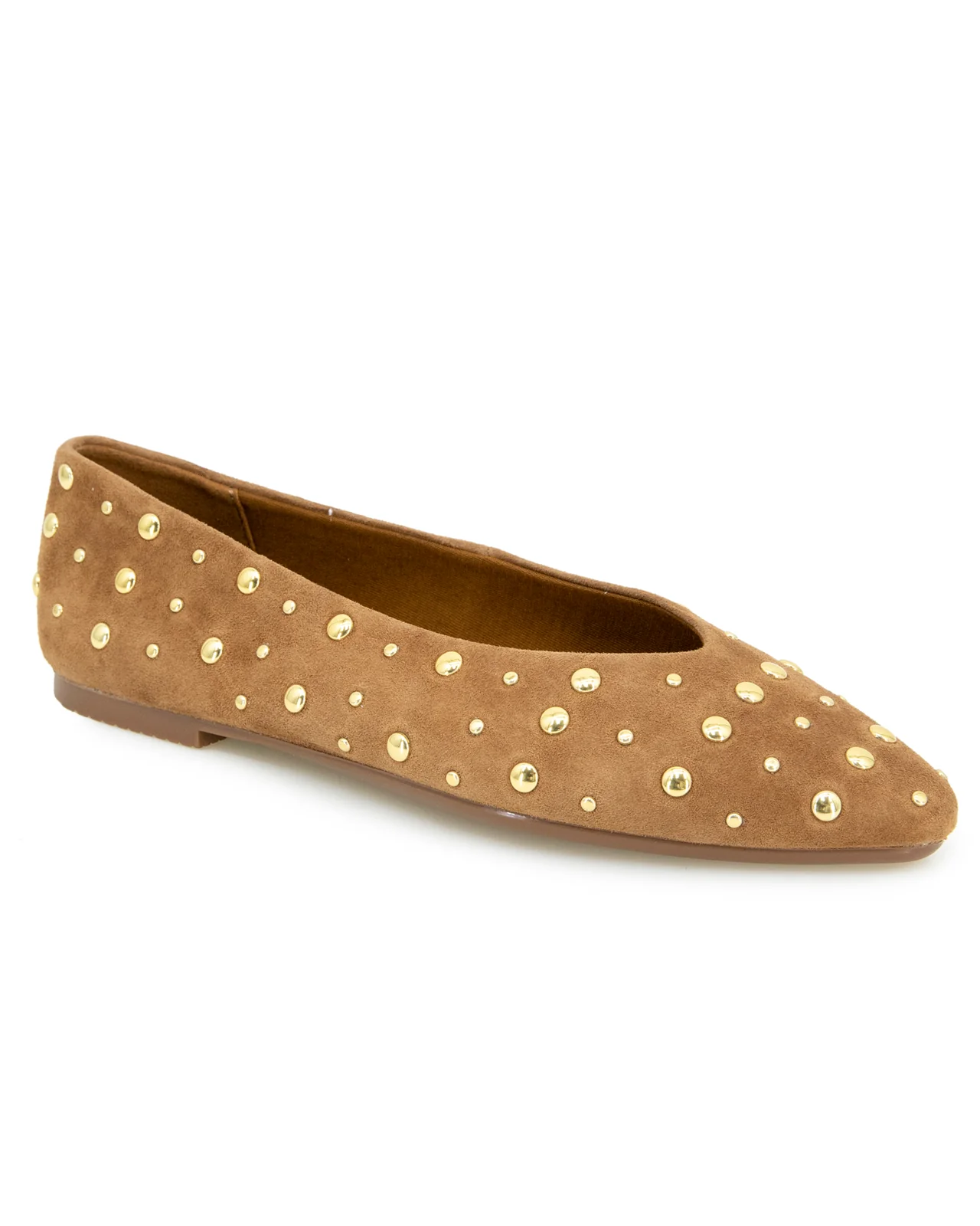 Latouche Studded Flat in Caramel