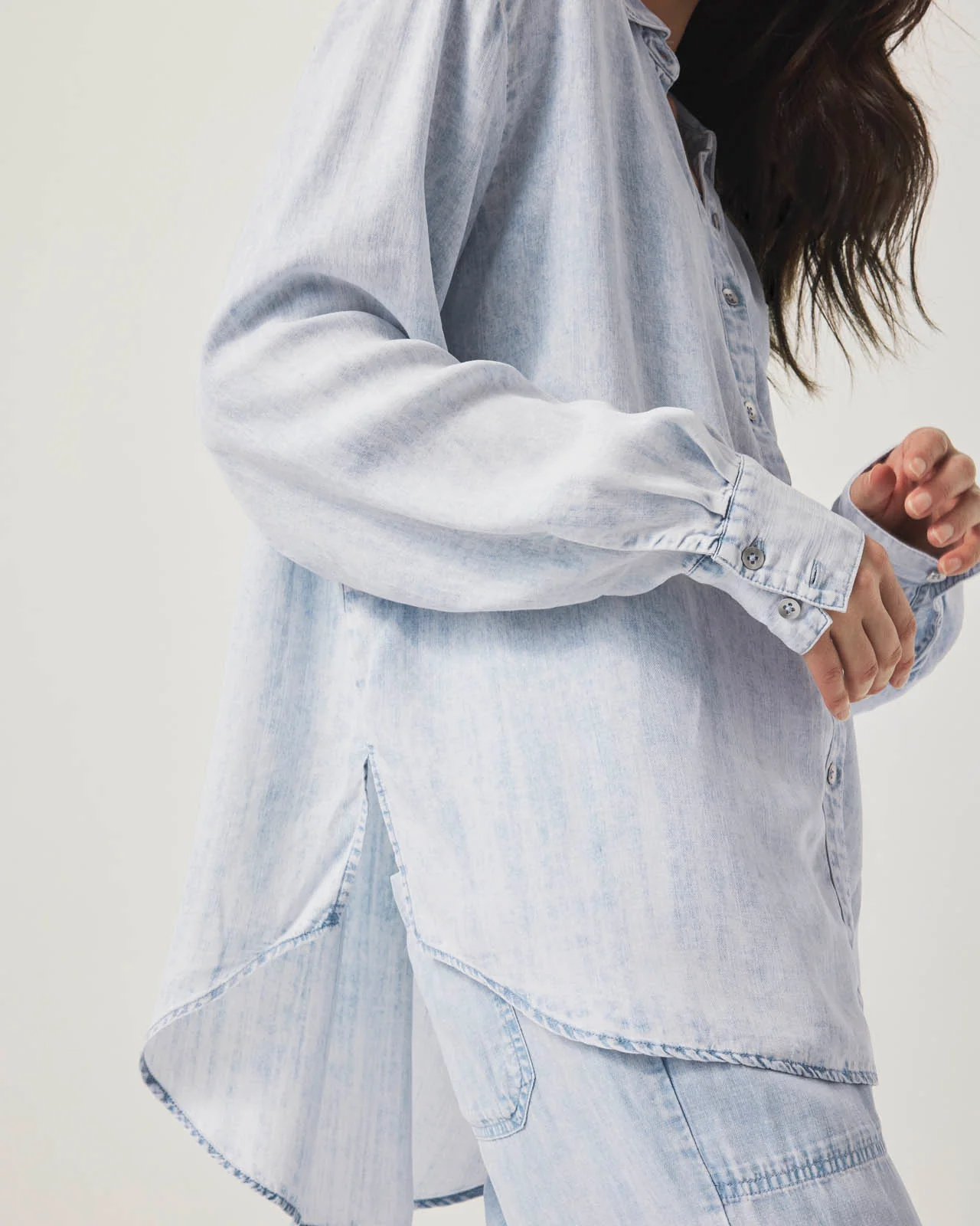 Bleached Indigo Button Down