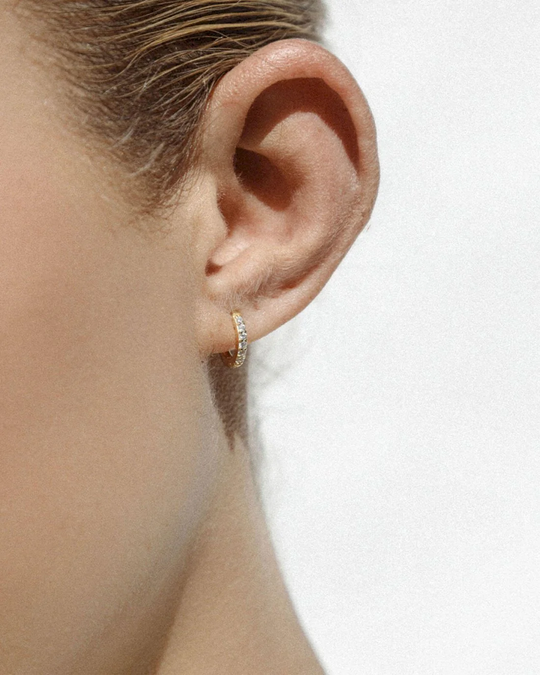 Shashi Katerina Pave Huggie Hoop Earrings