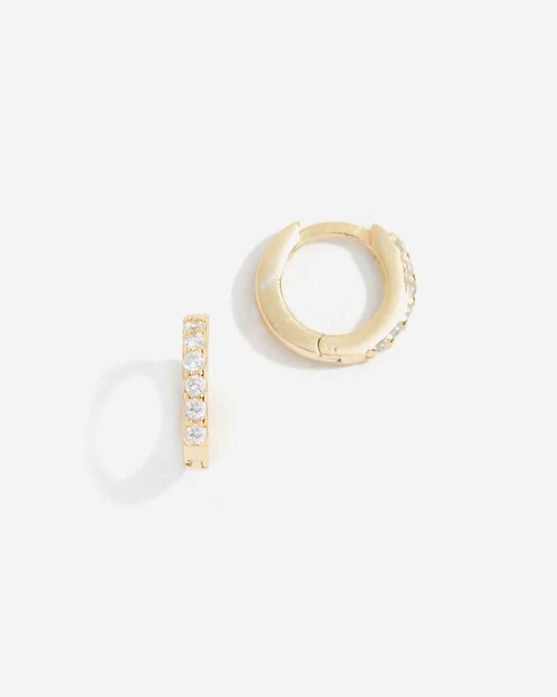 Shashi Katerina Pave Huggie Hoop Earrings