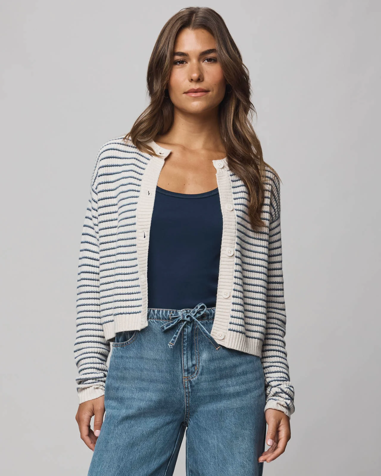 Amber Stripe Crop Cardigan