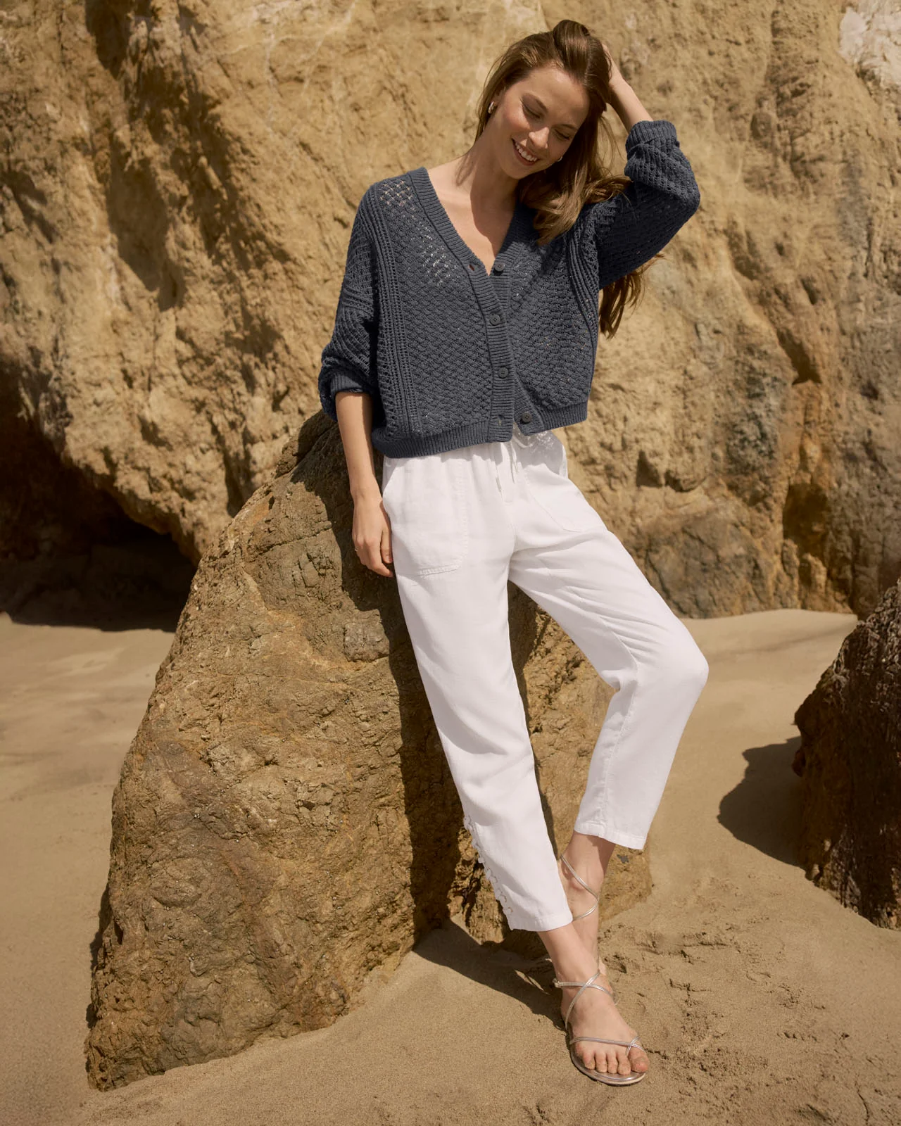 Angie Straight Leg Lace-Up Pant