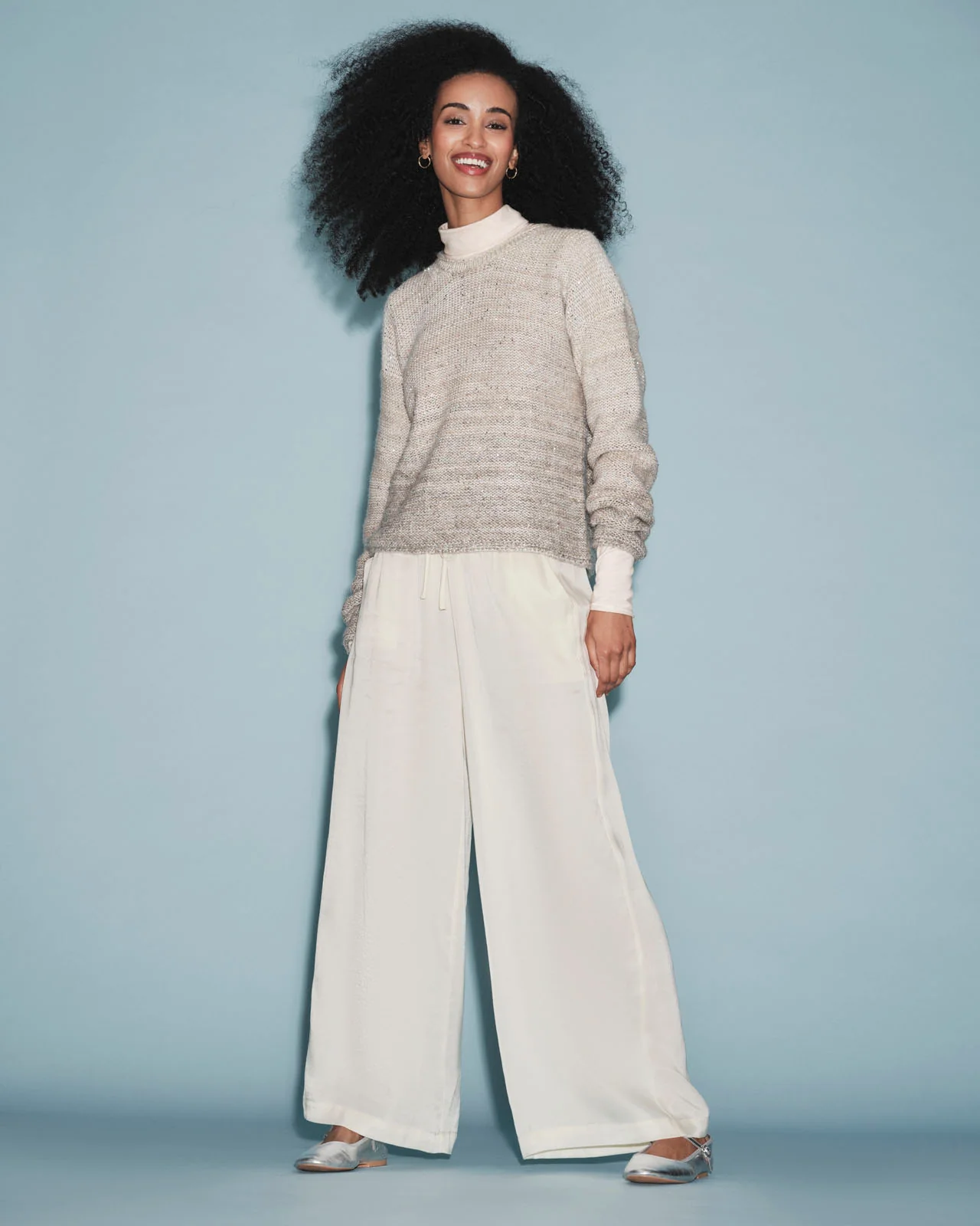 Angie Satin Palazzo Pant